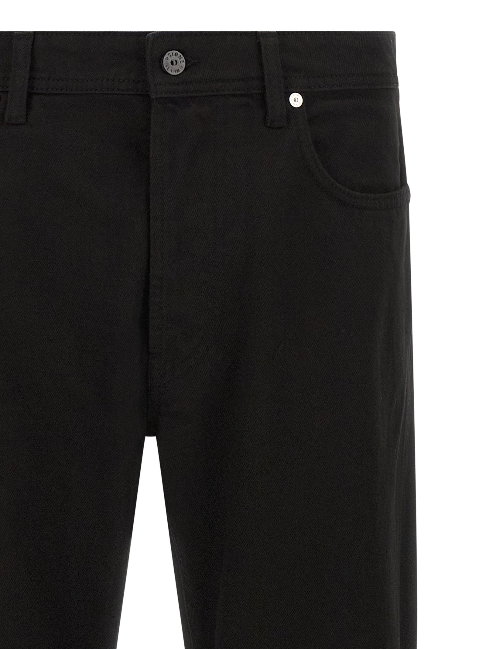 Jean droit en coton noir Stone Island