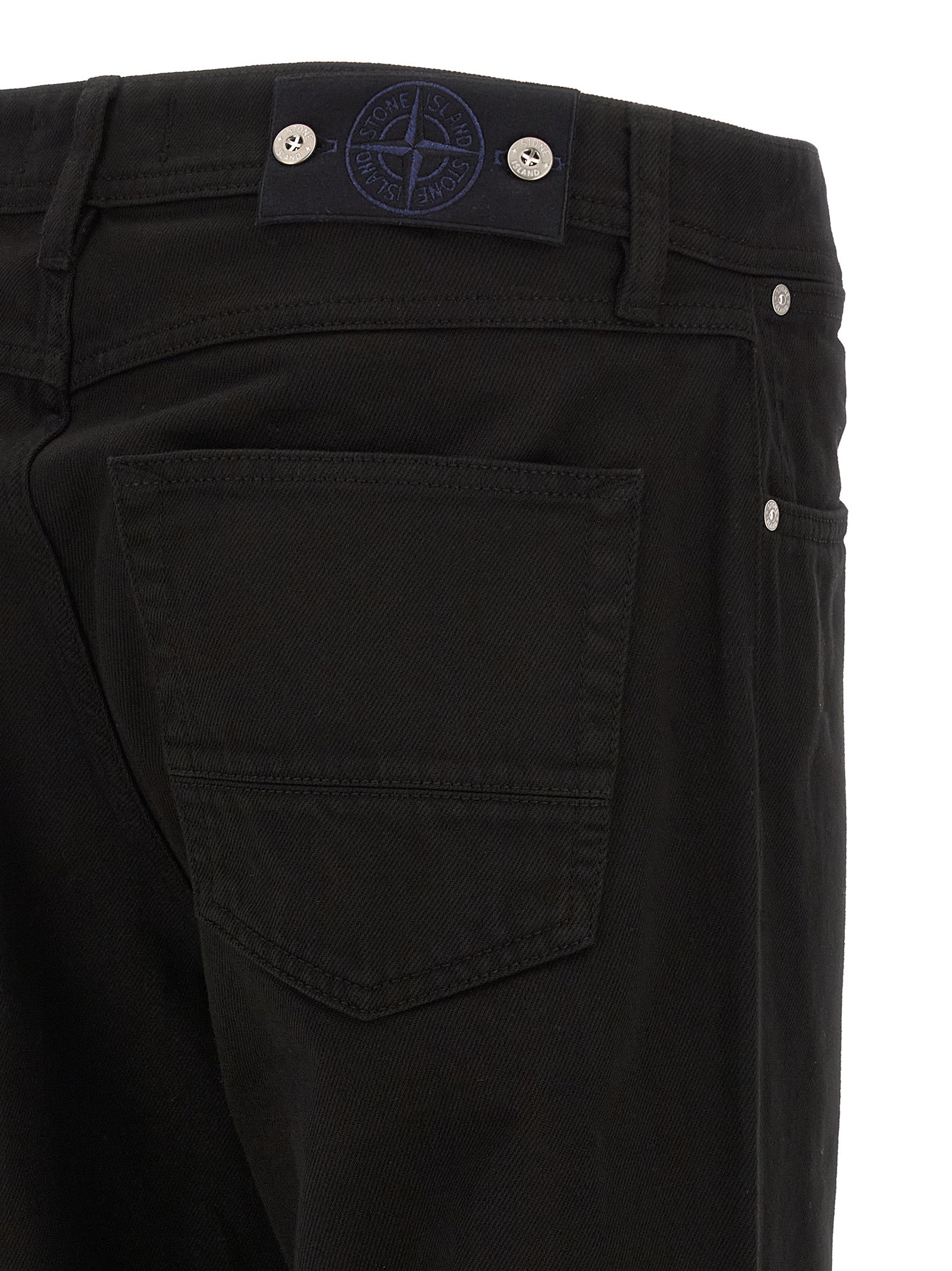 Jean droit en coton noir Stone Island