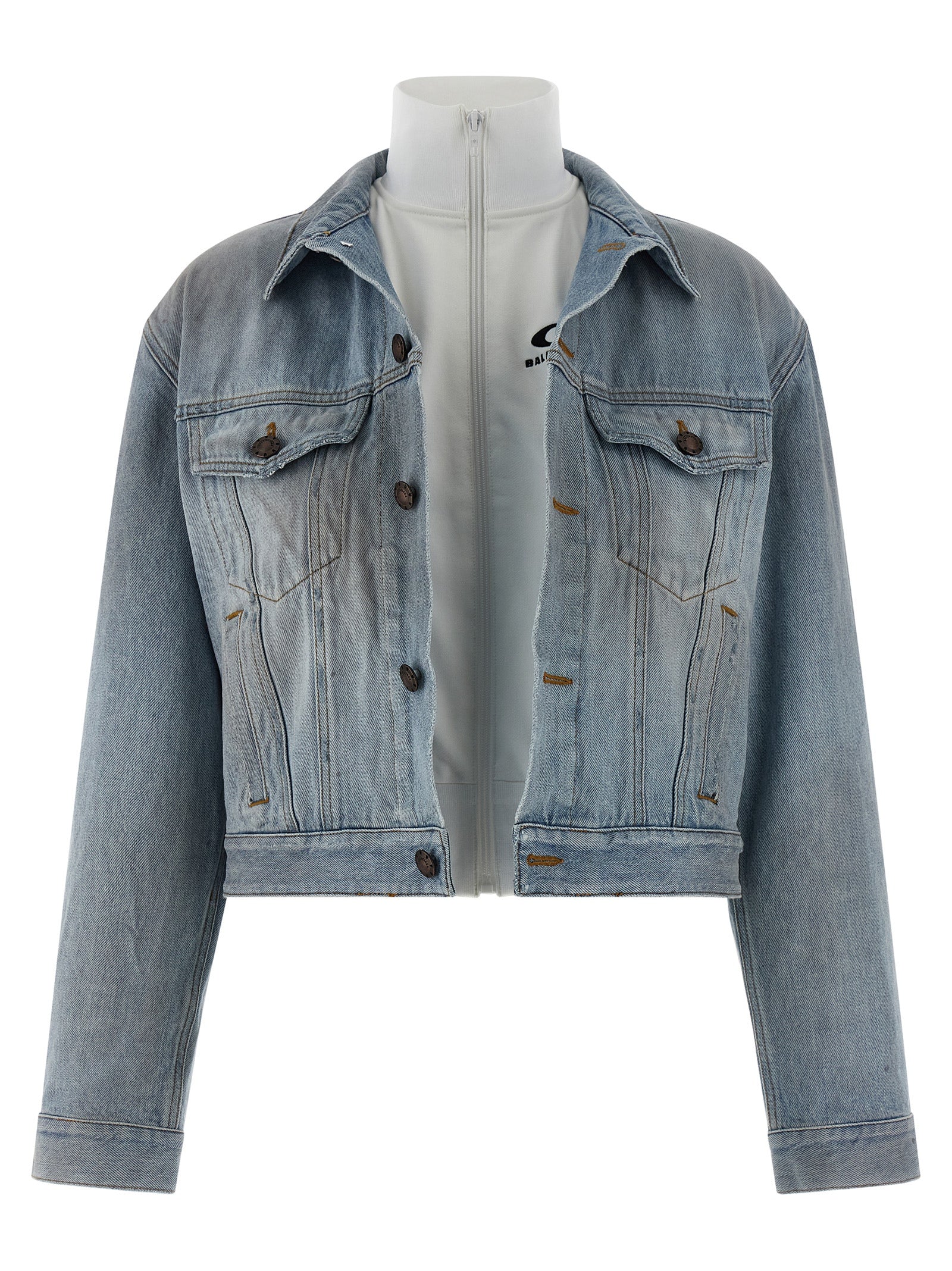 Veste en jean en coton bleu Balenciaga