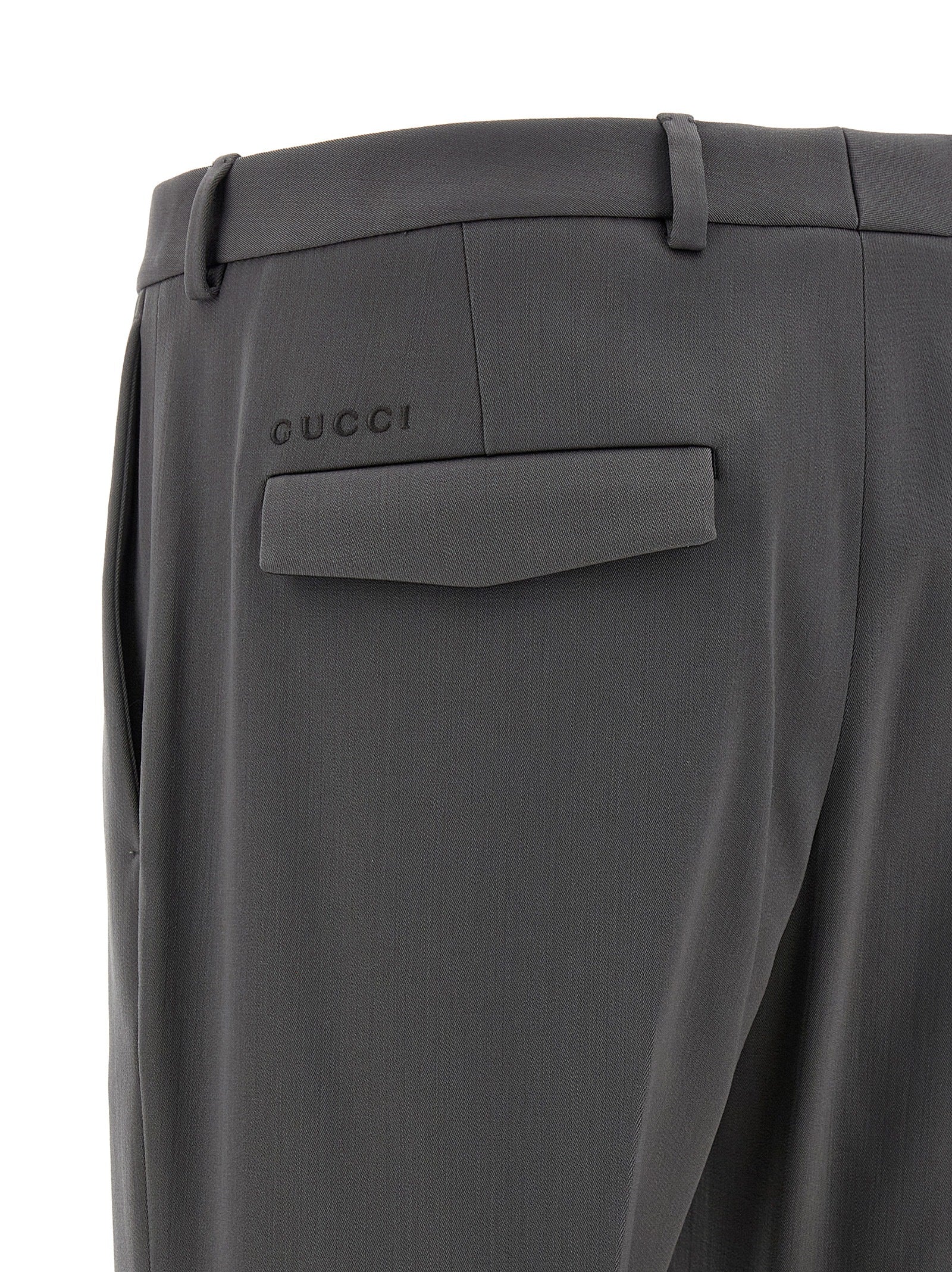 Pantalon habillé en laine gris Gucci
