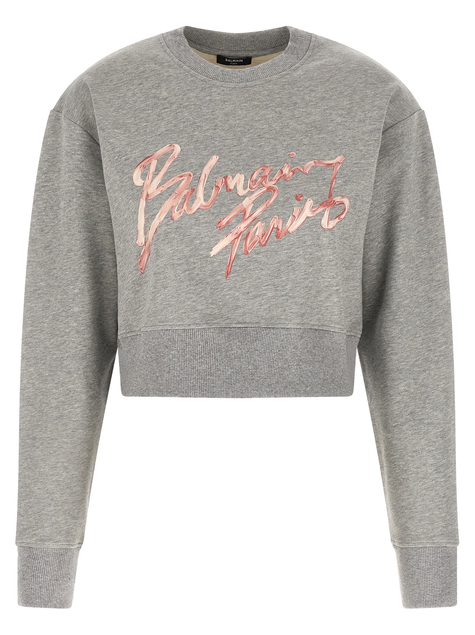 Sweat-shirt Balmain en coton gris