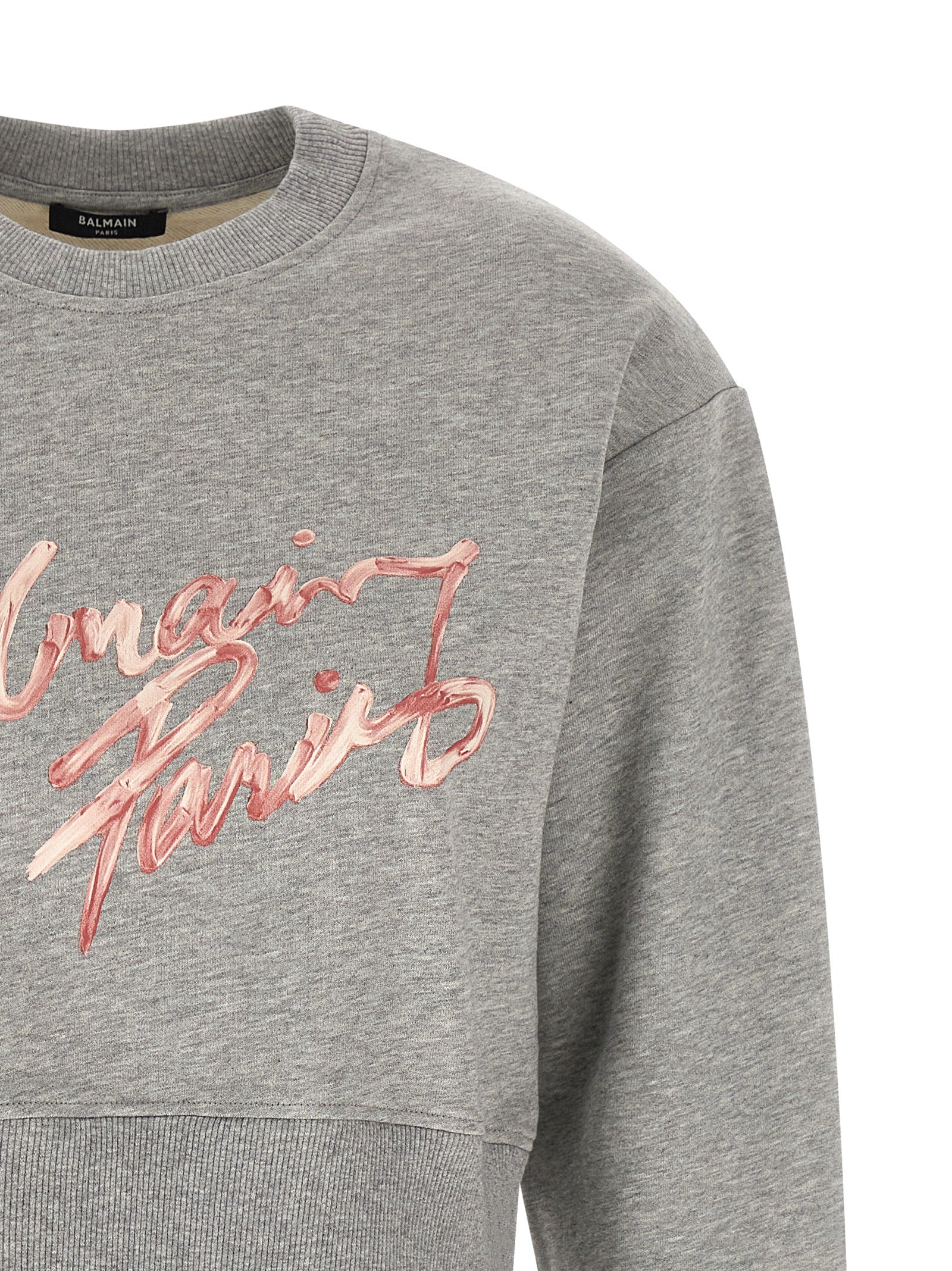 Sweat-shirt Balmain en coton gris