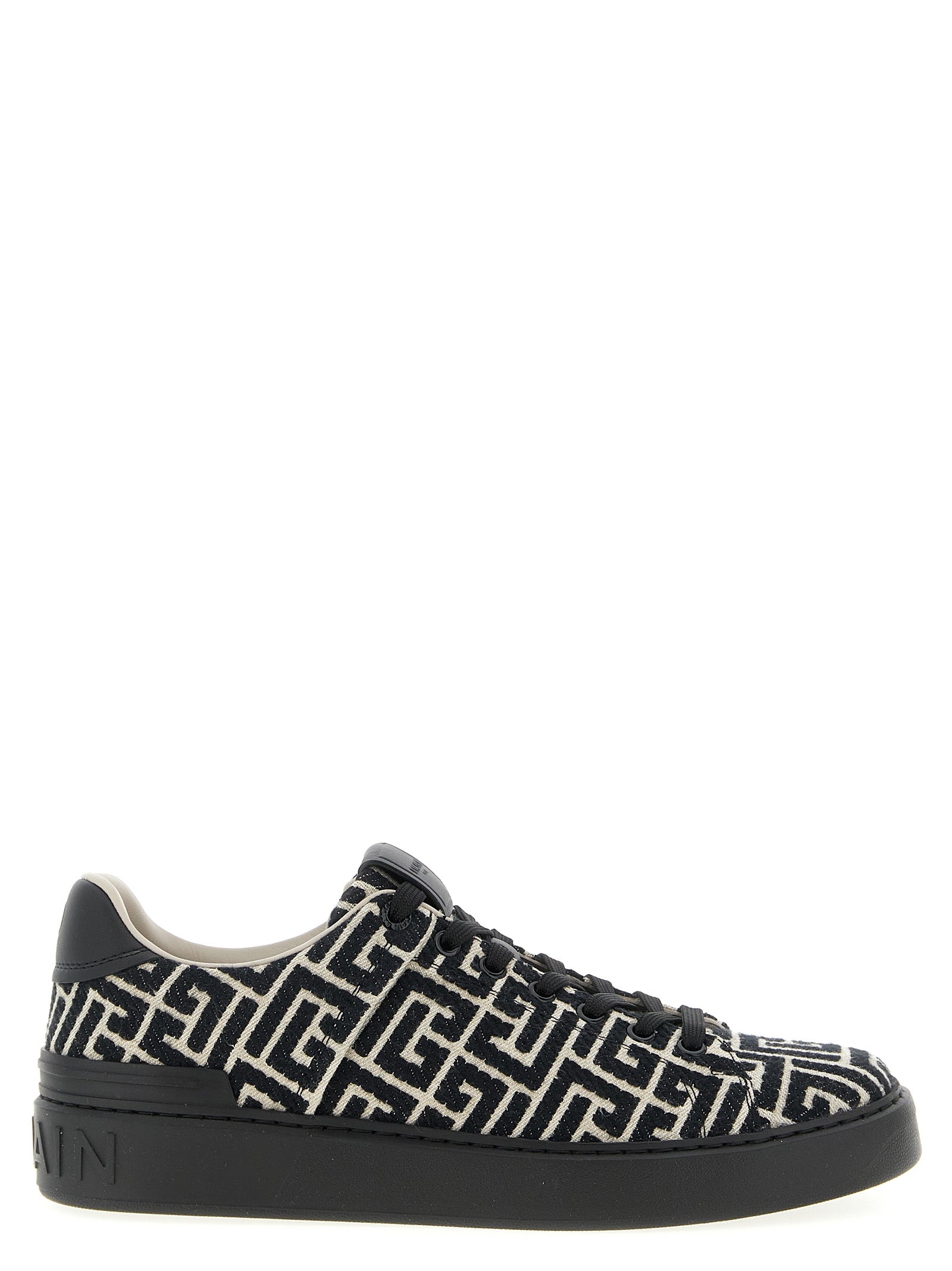 Baskets Balmain en coton noir
