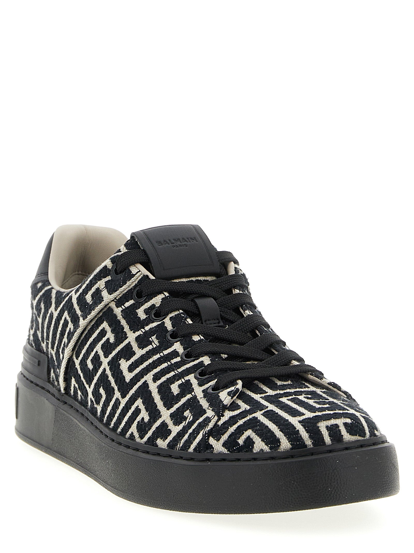 Baskets Balmain en coton noir