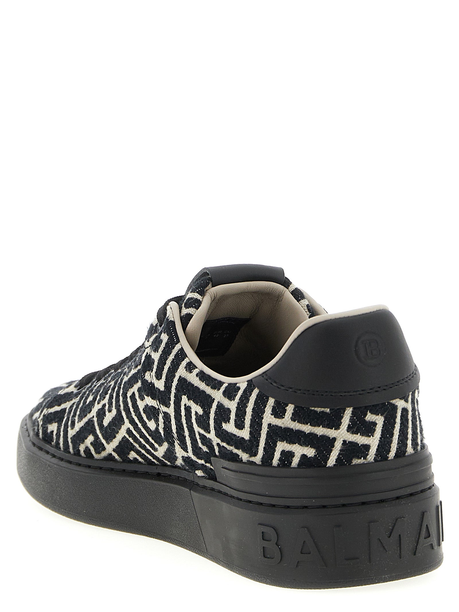 Baskets Balmain en coton noir