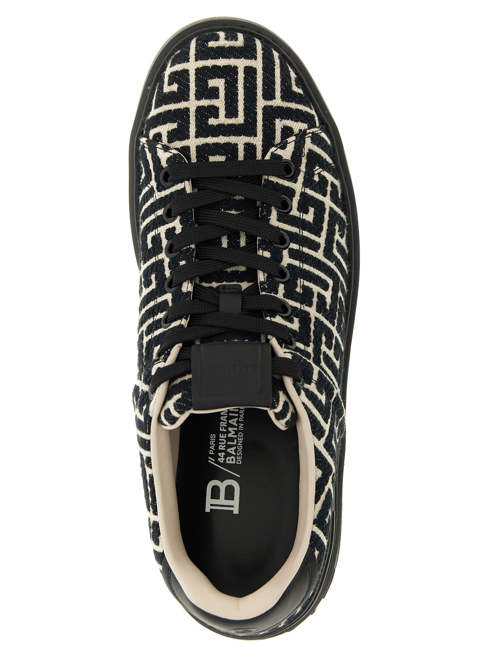 Baskets Balmain en coton noir