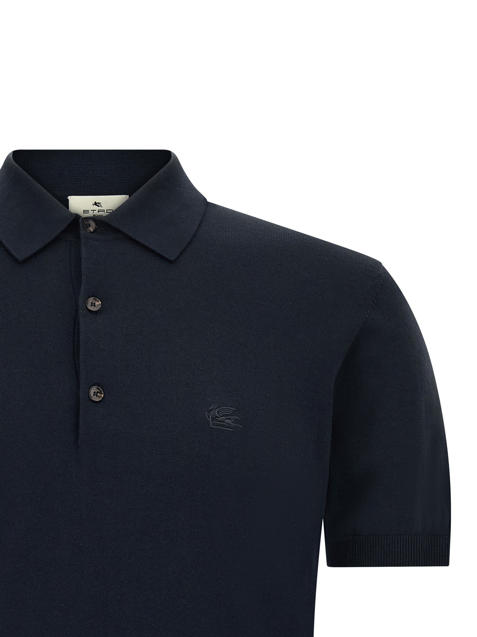 Polo en coton bleu Etro