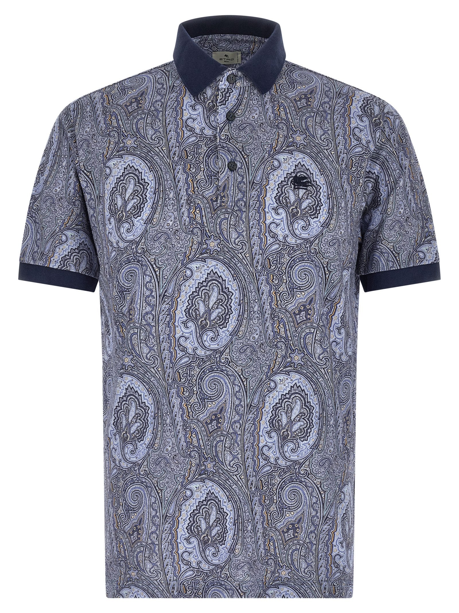 Polo en coton bleu Etro