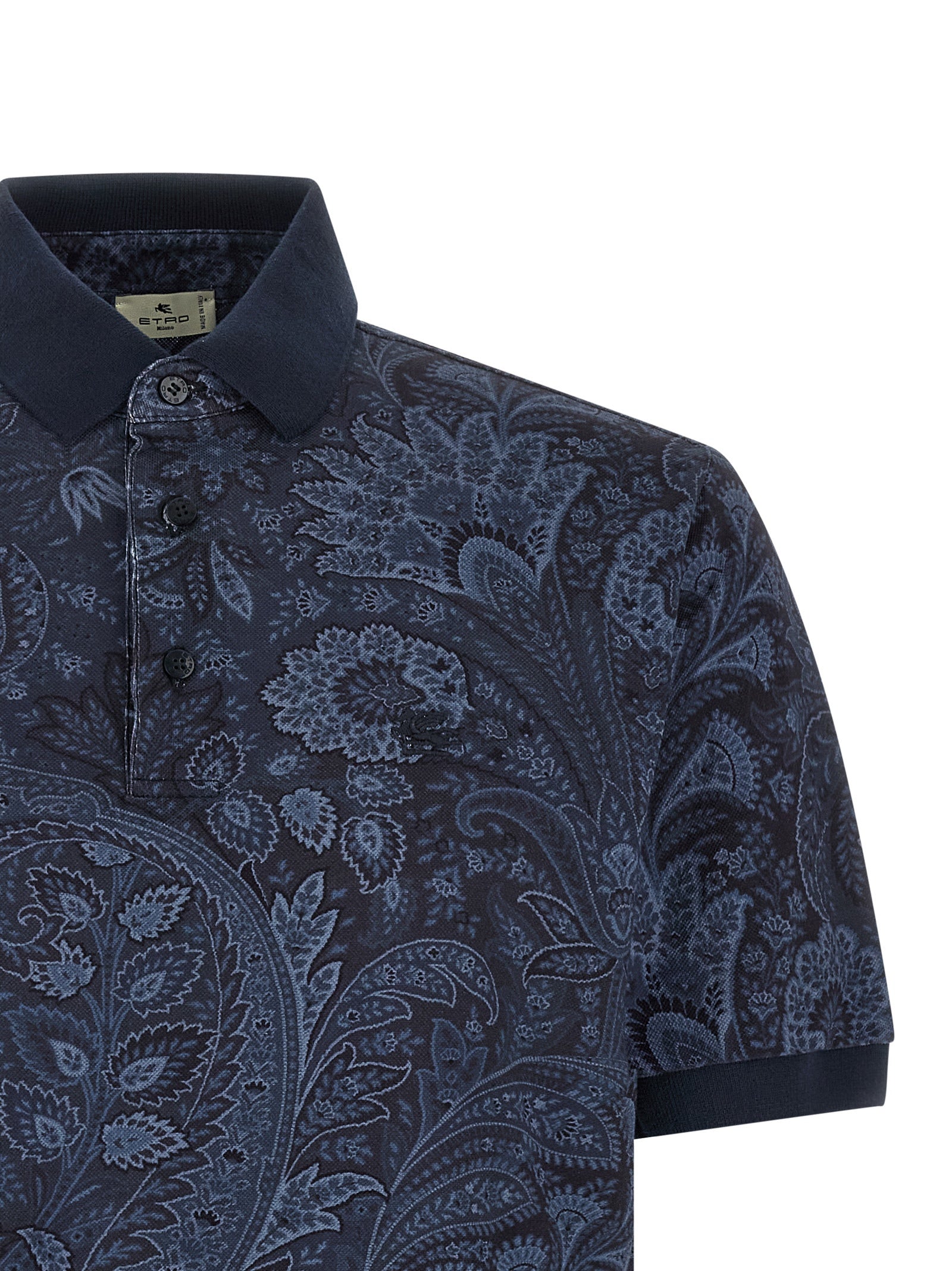 Polo en coton bleu Etro