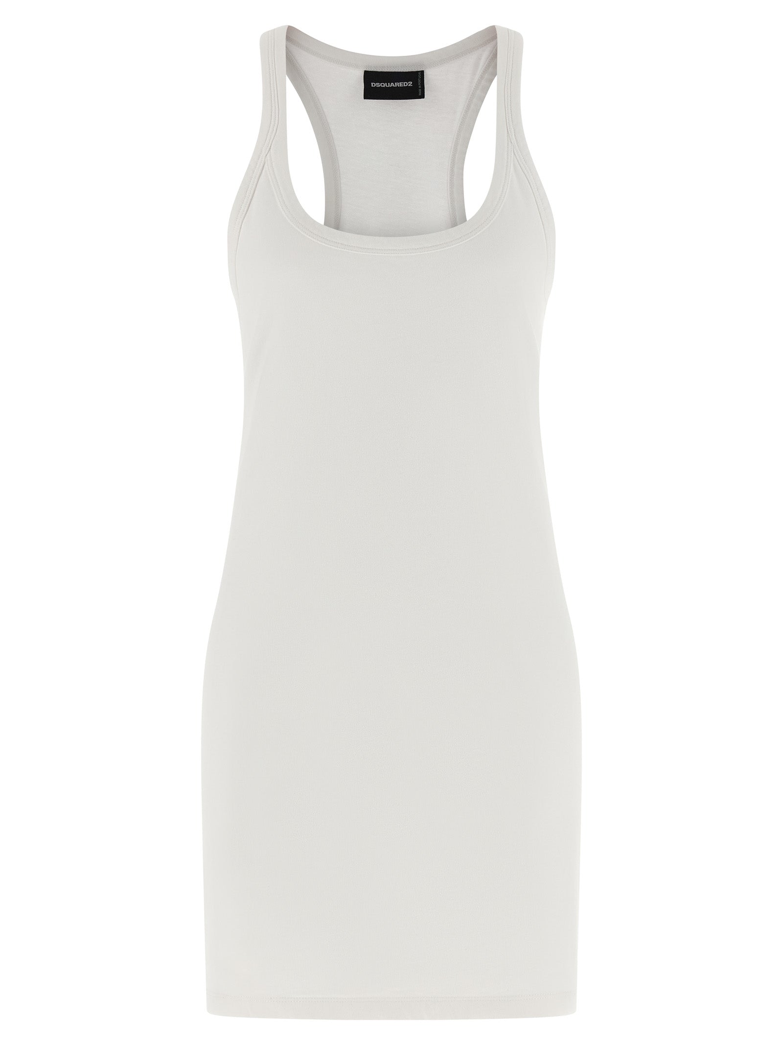 White Cotton Short Dress