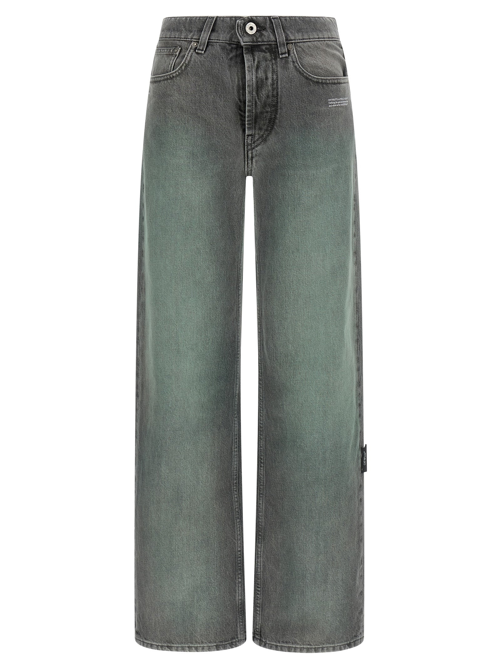 Jeans en jean de coton gris cassé