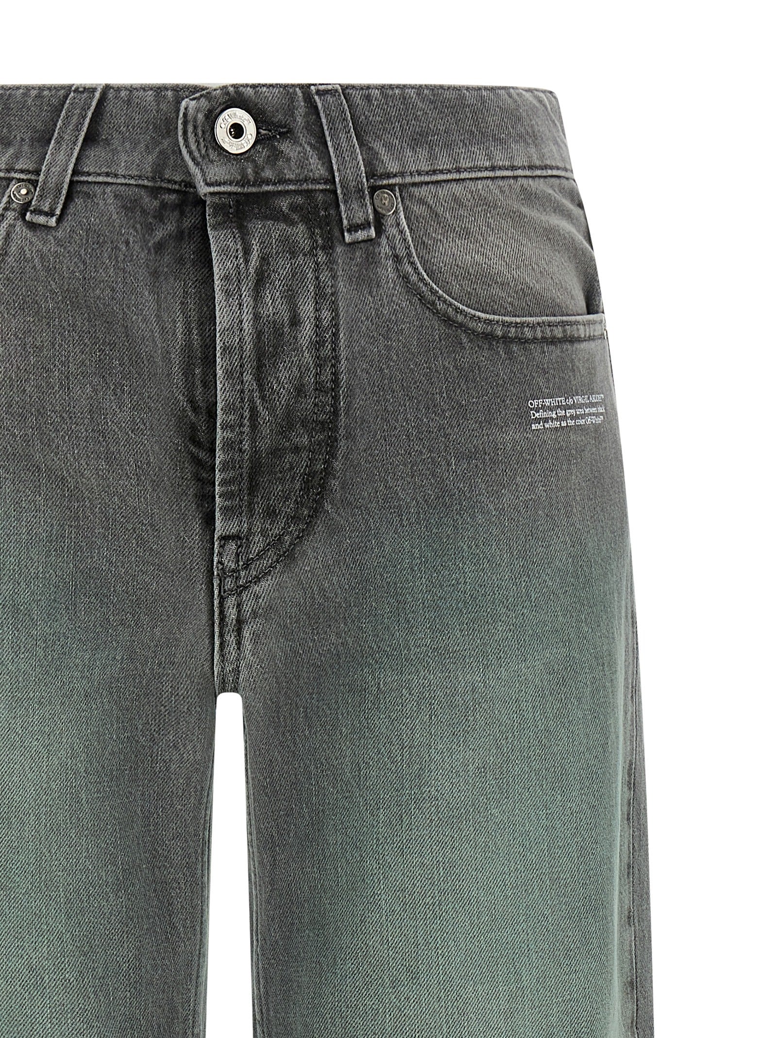 Jeans en jean de coton gris cassé