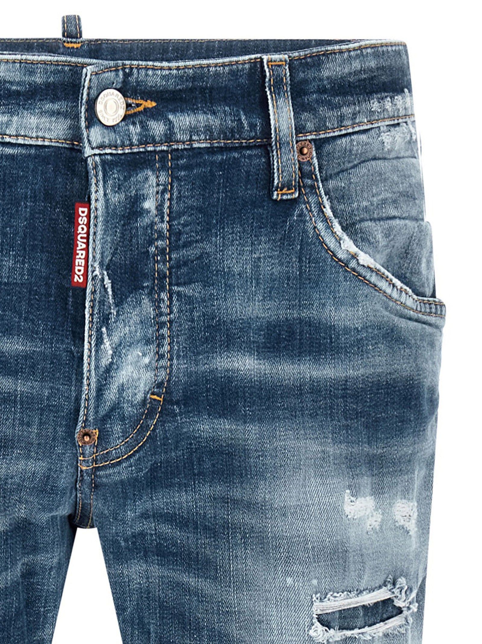 Blue Cotton Boyfriend Jeans