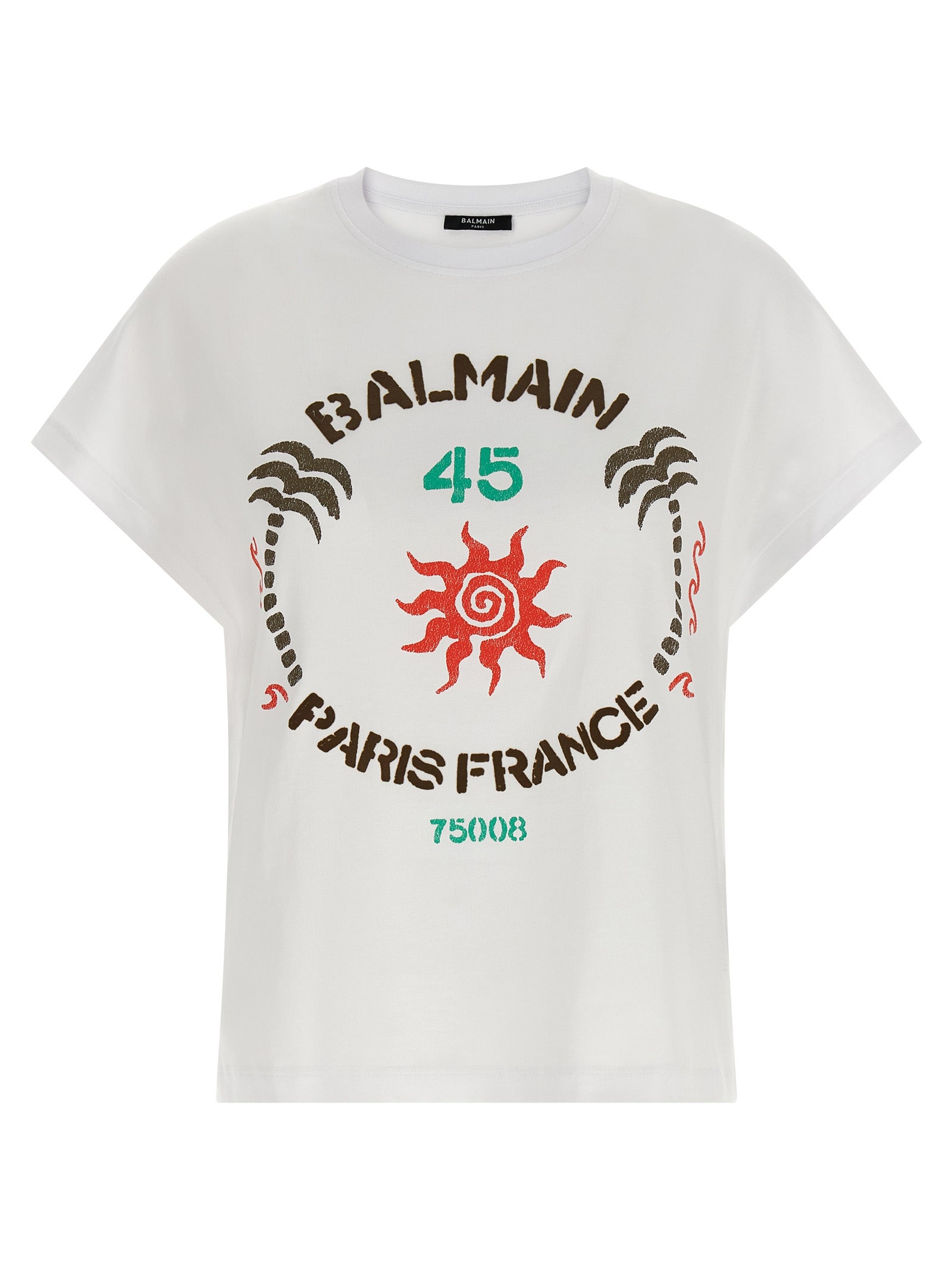 T-shirt en coton blanc Balmain