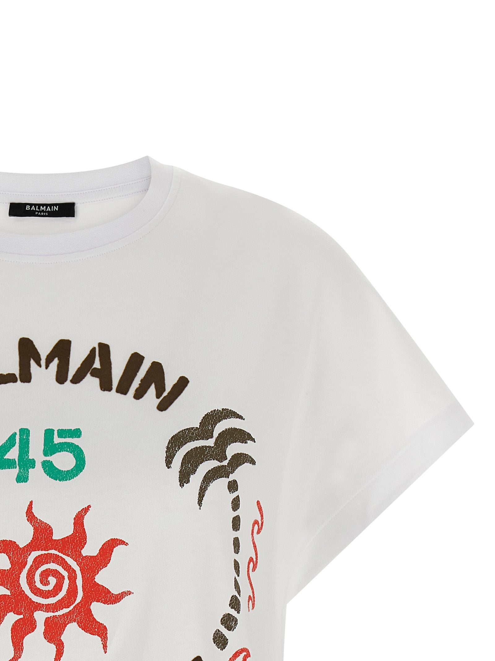 T-shirt en coton blanc Balmain