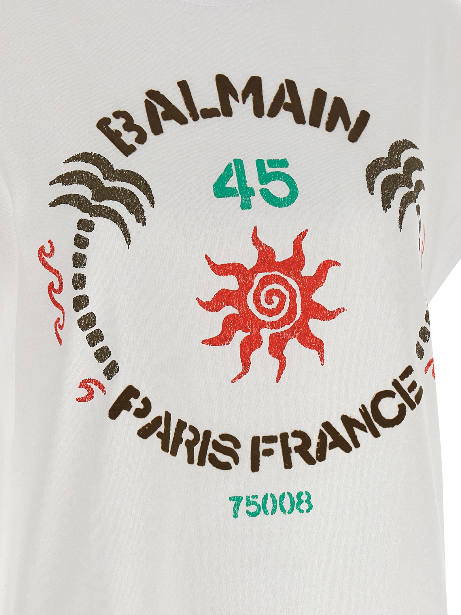 T-shirt en coton blanc Balmain