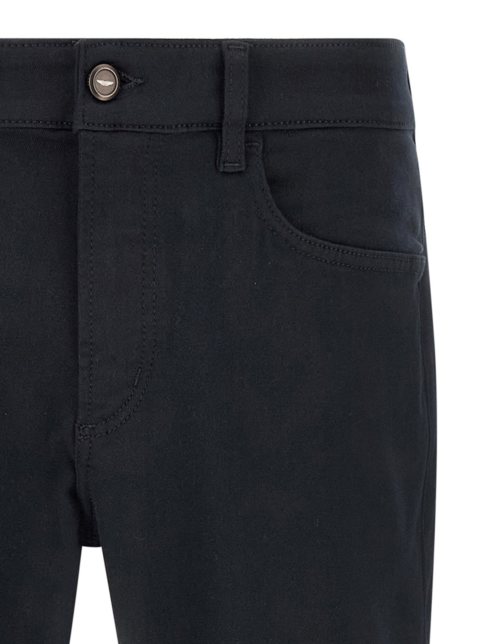 Blue Polyester Straight-Leg Jeans