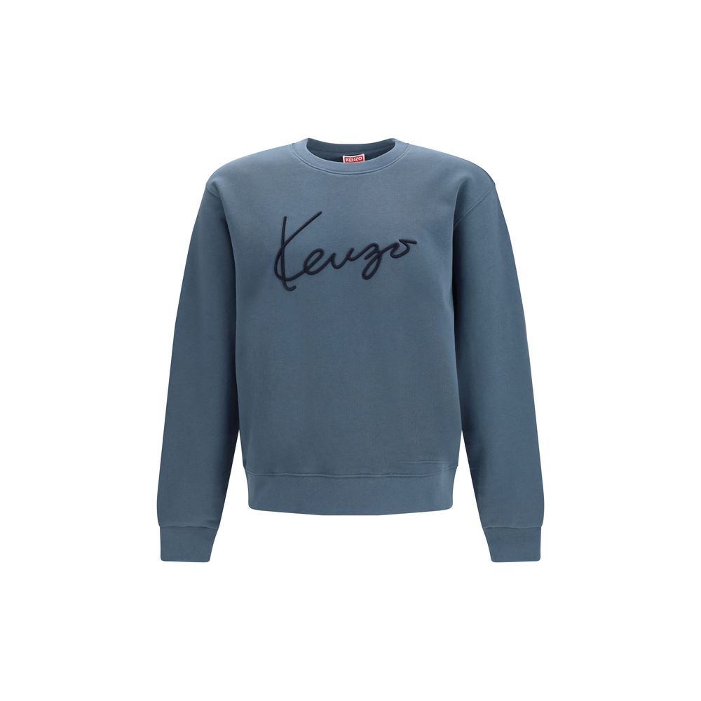 Blaues Baumwoll-Sweatshirt mit Kenzo-Sticklogo