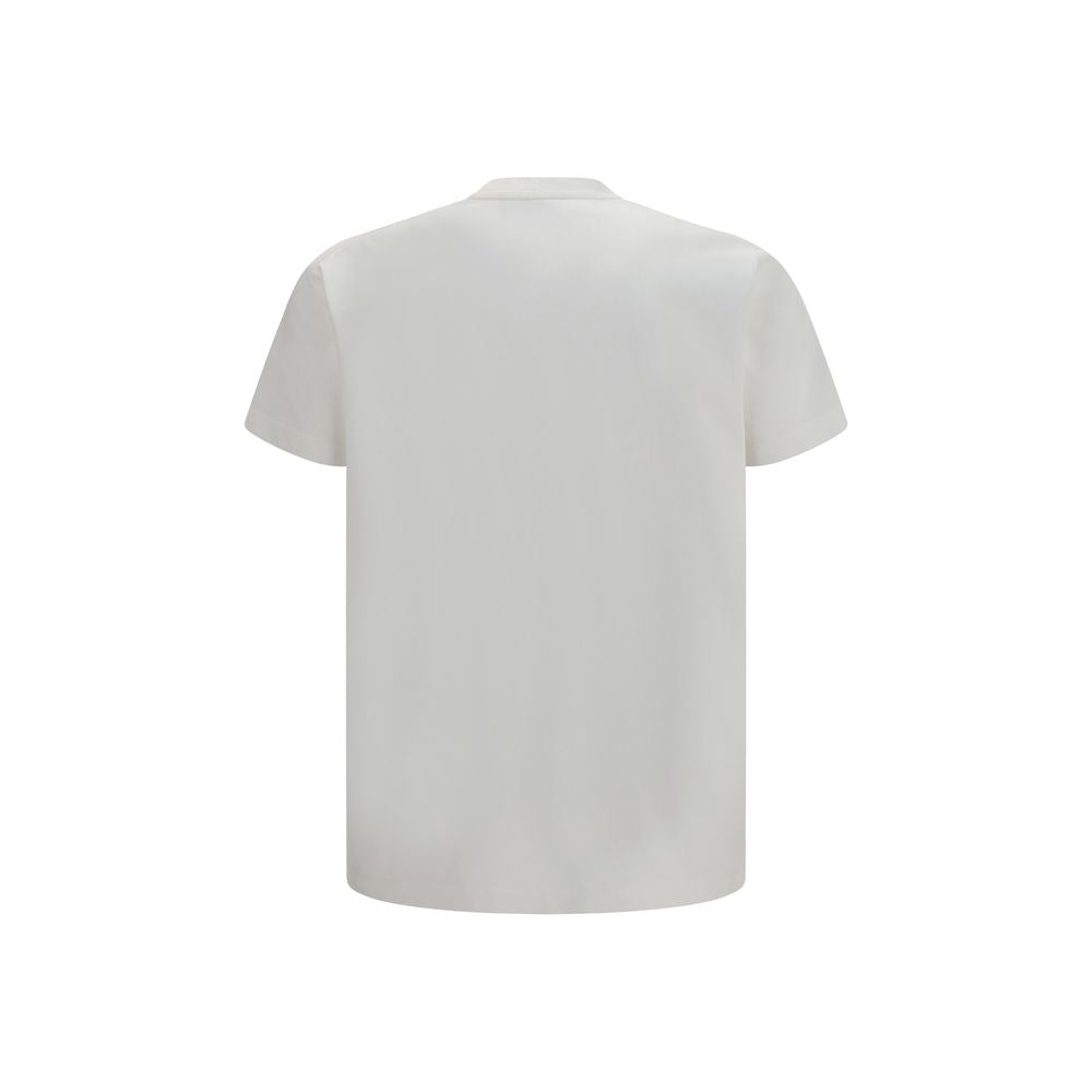 White Cotton T-Shirt with Graphic Chest Print