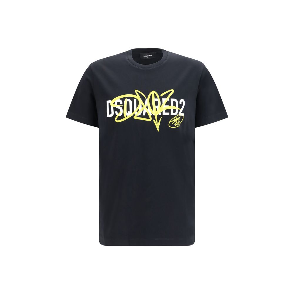 Schwarzes Baumwoll-T-Shirt
