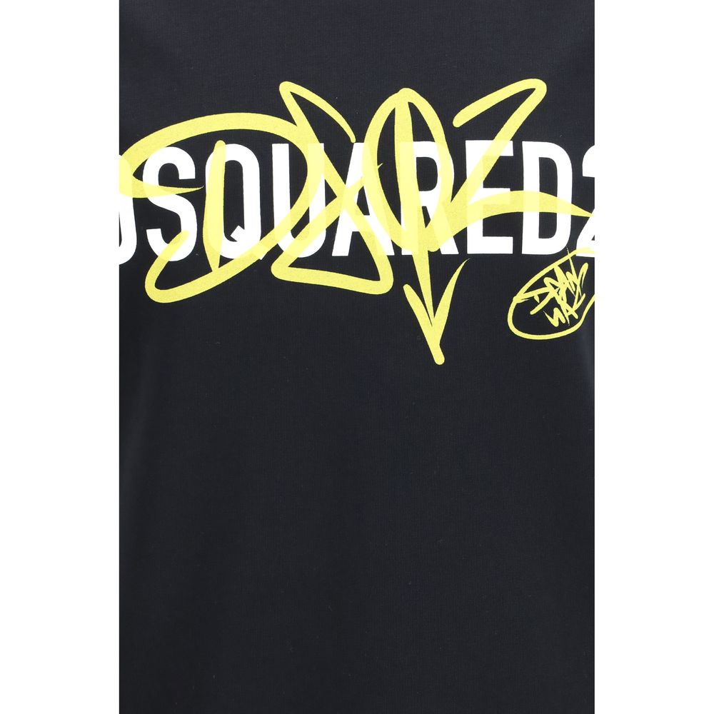Schwarzes Baumwoll-T-Shirt
