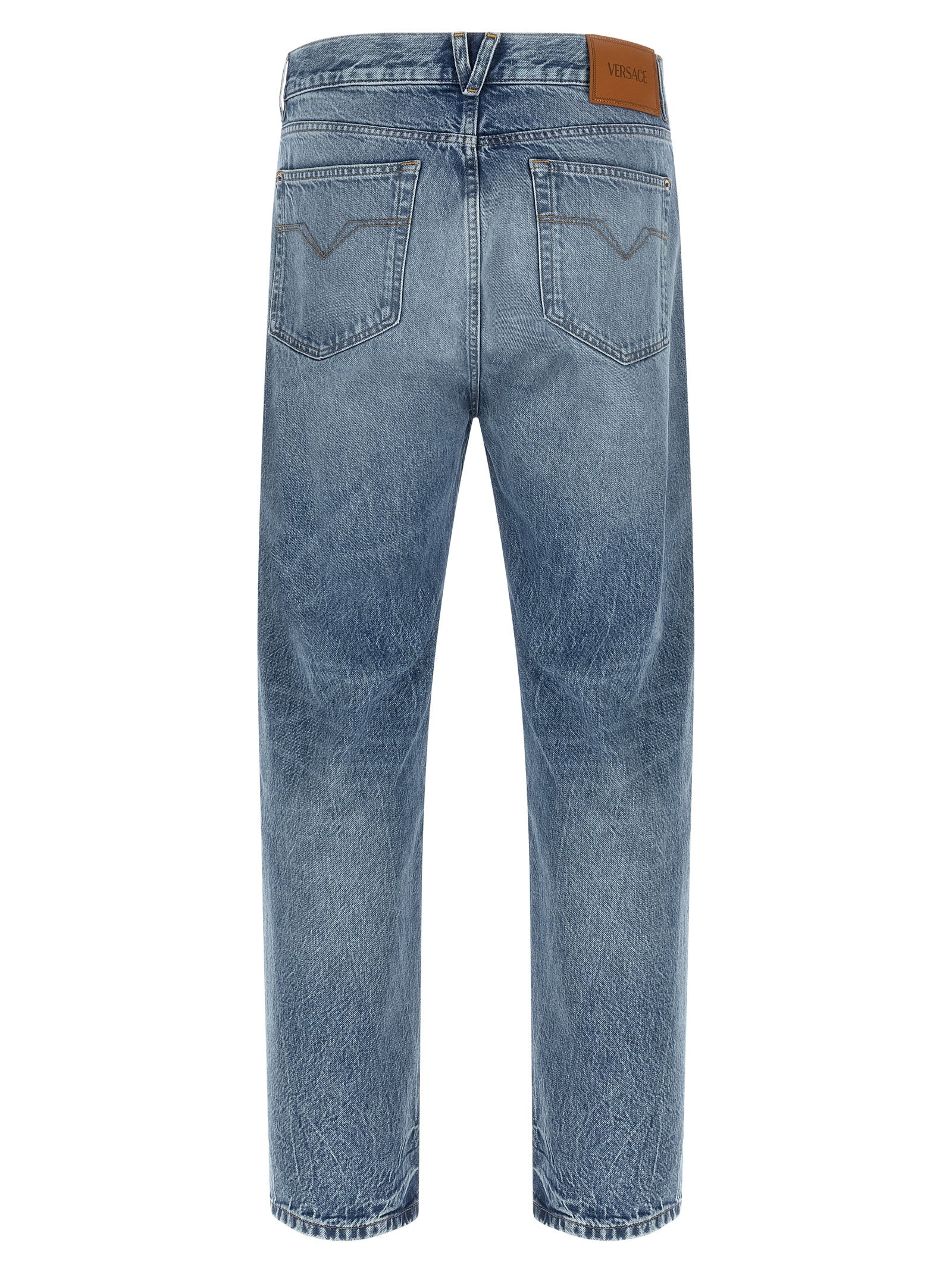 Jean droit en coton bleu Versace