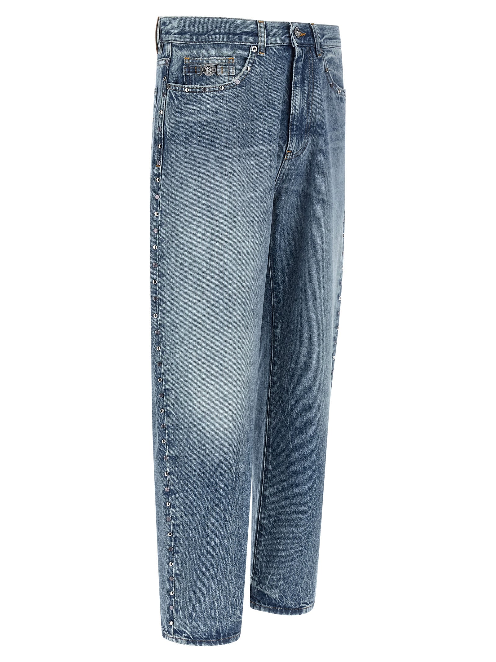 Jean droit en coton bleu Versace