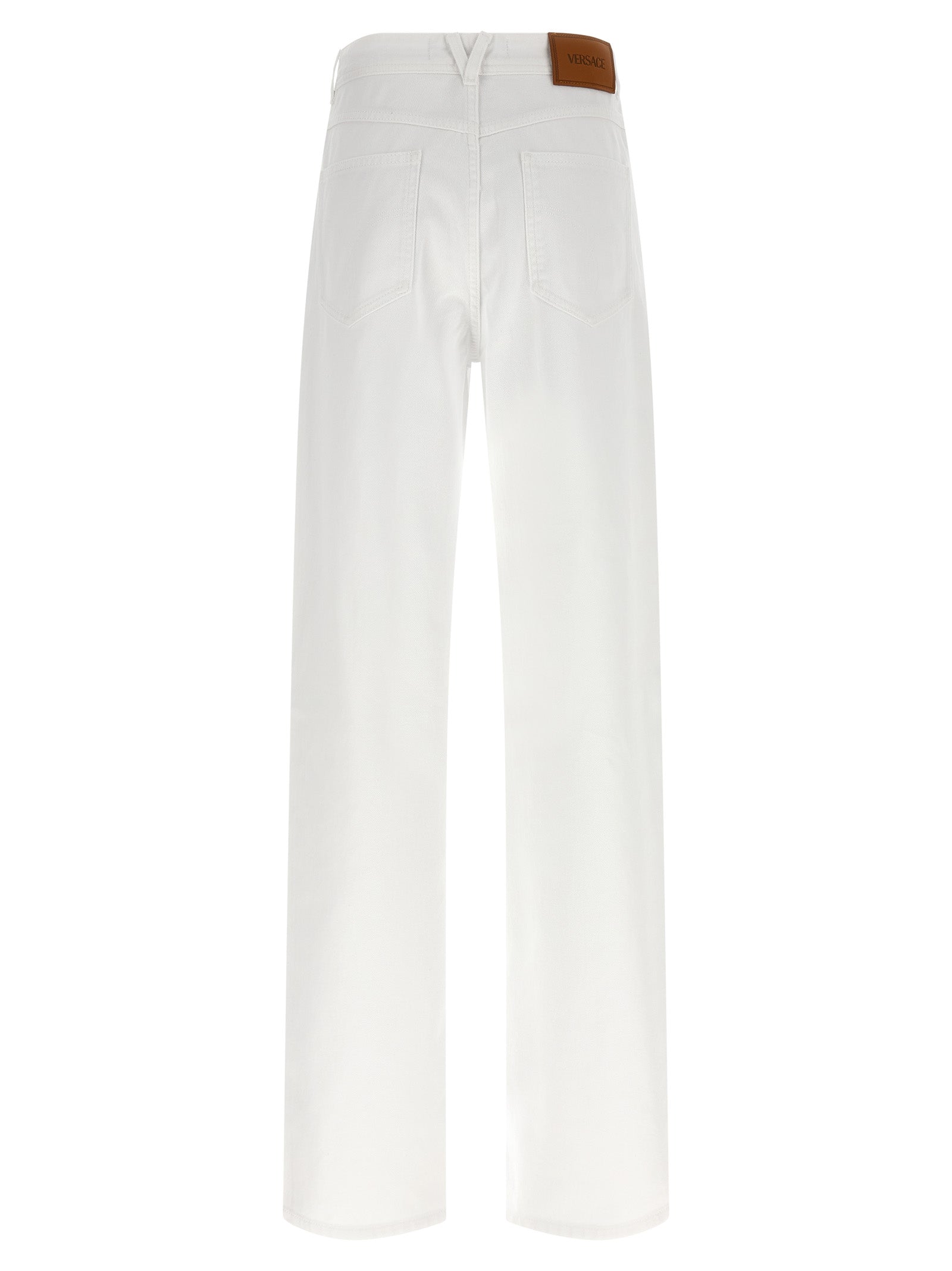 Jean droit en coton blanc Versace