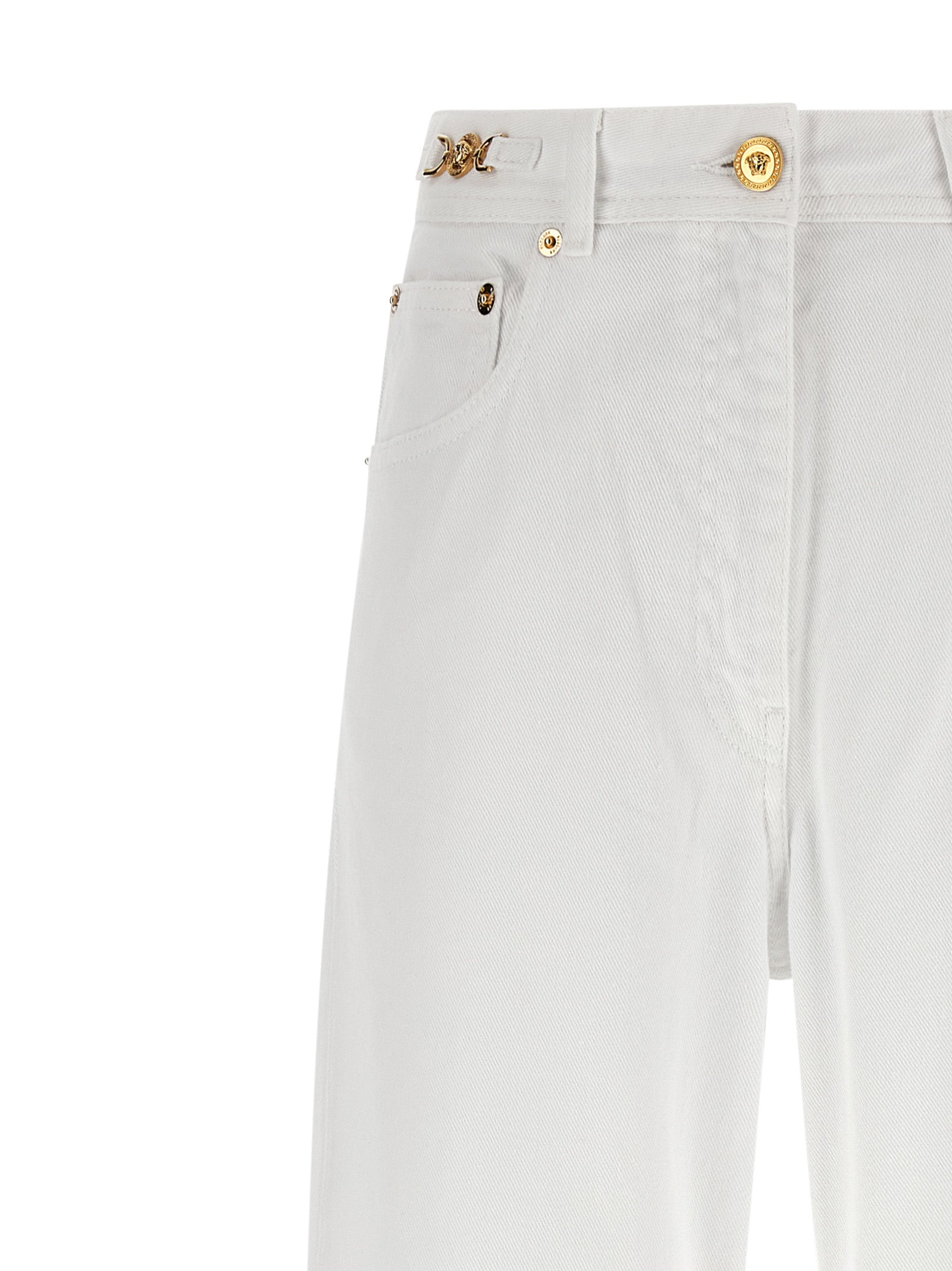 Jean droit en coton blanc Versace