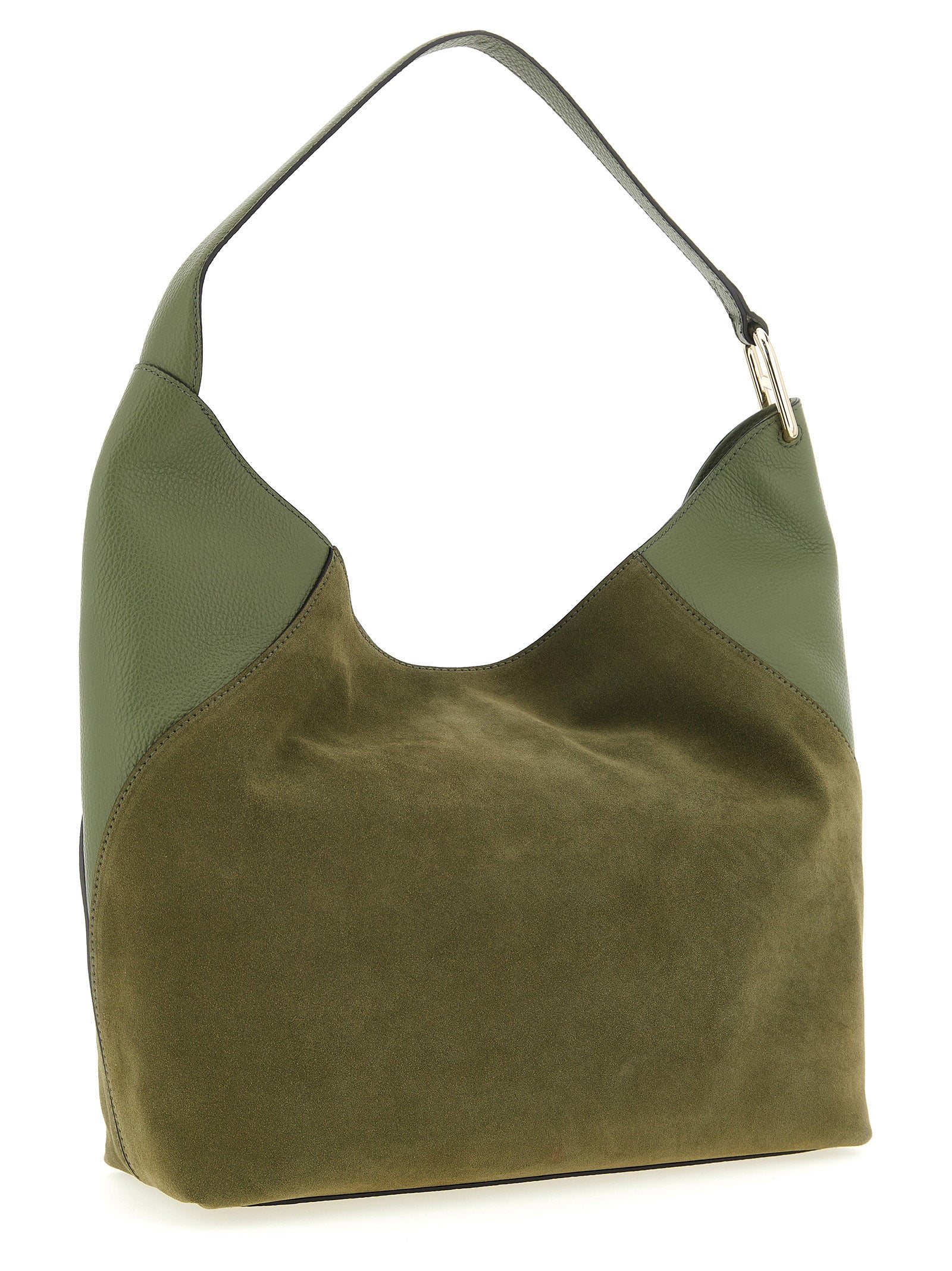Furla Green Lara Large Shoulder Bag Calf Leather