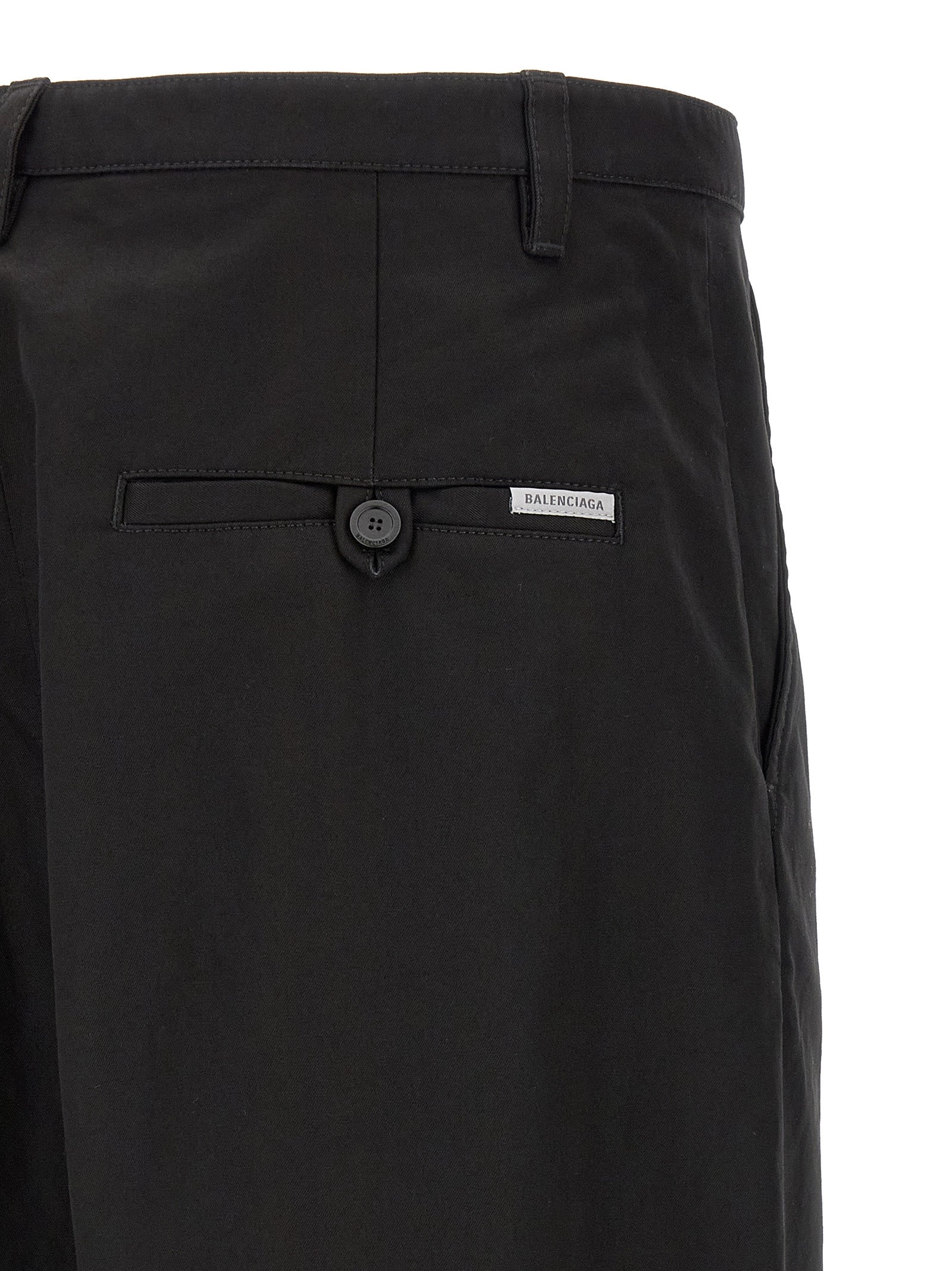 Balenciaga Schwarze Baumwoll-Chino-Hose