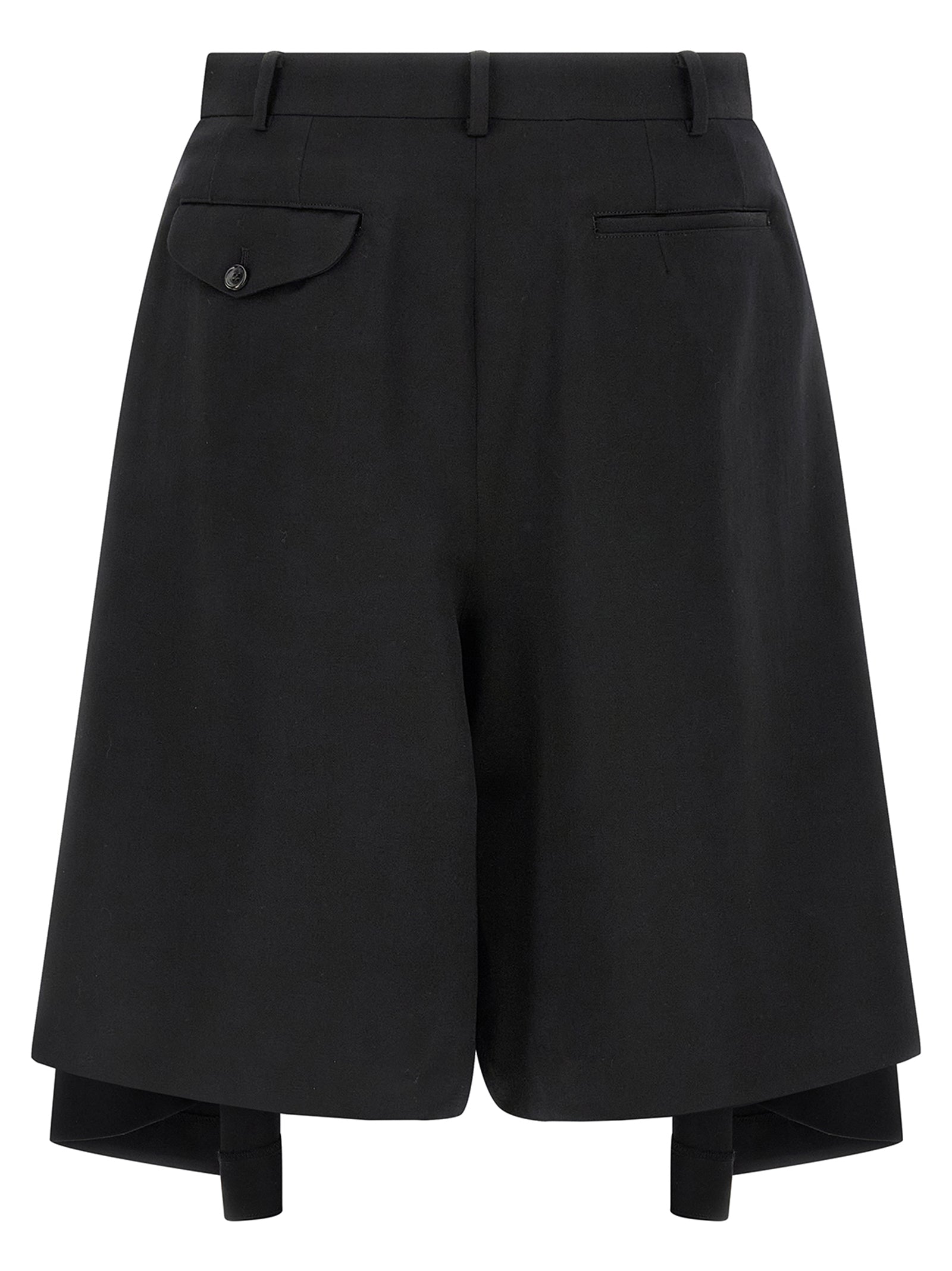 Black Wool Bermuda Shorts