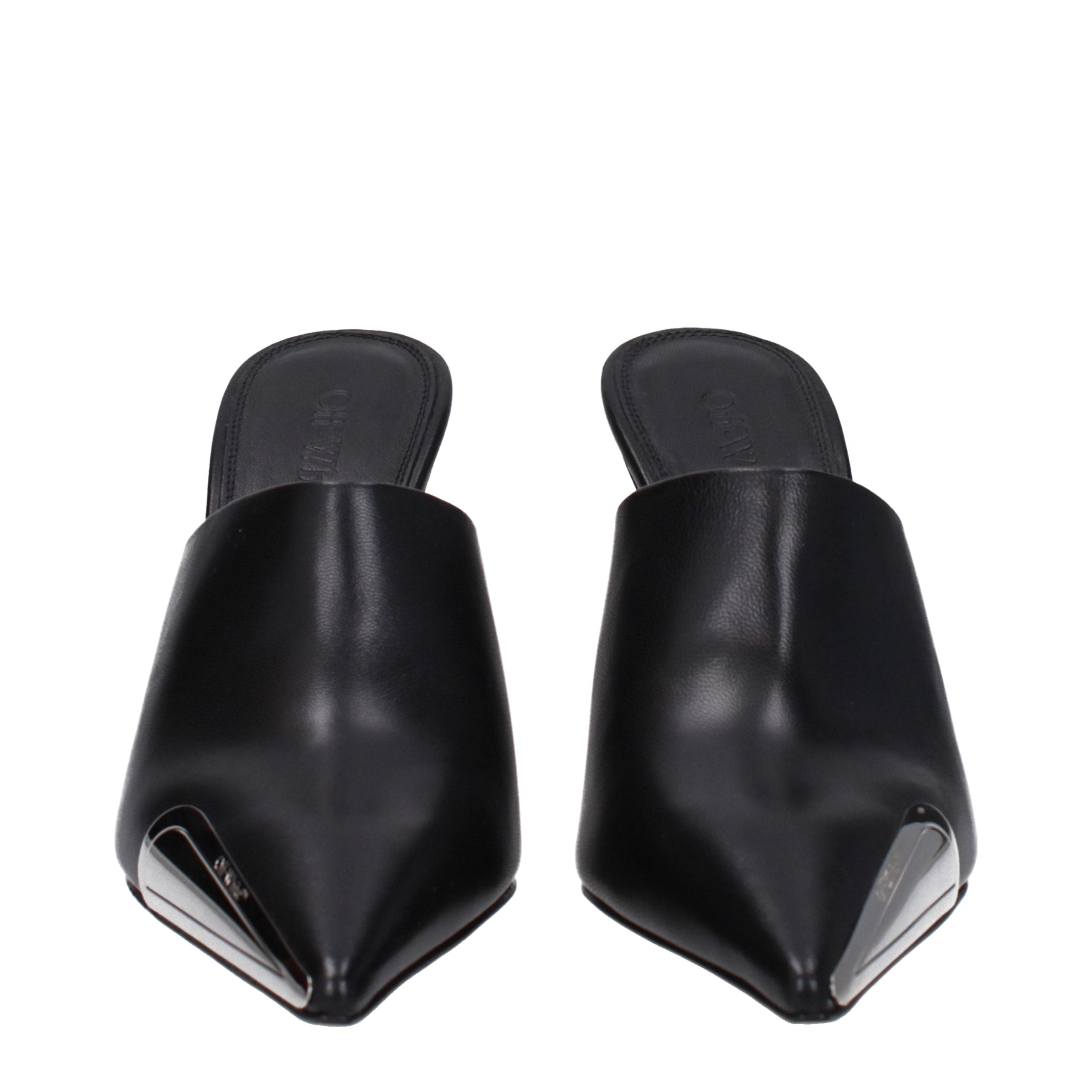 Schwarze Pumps aus Leder mit hohem Absatz und Logo-Detail