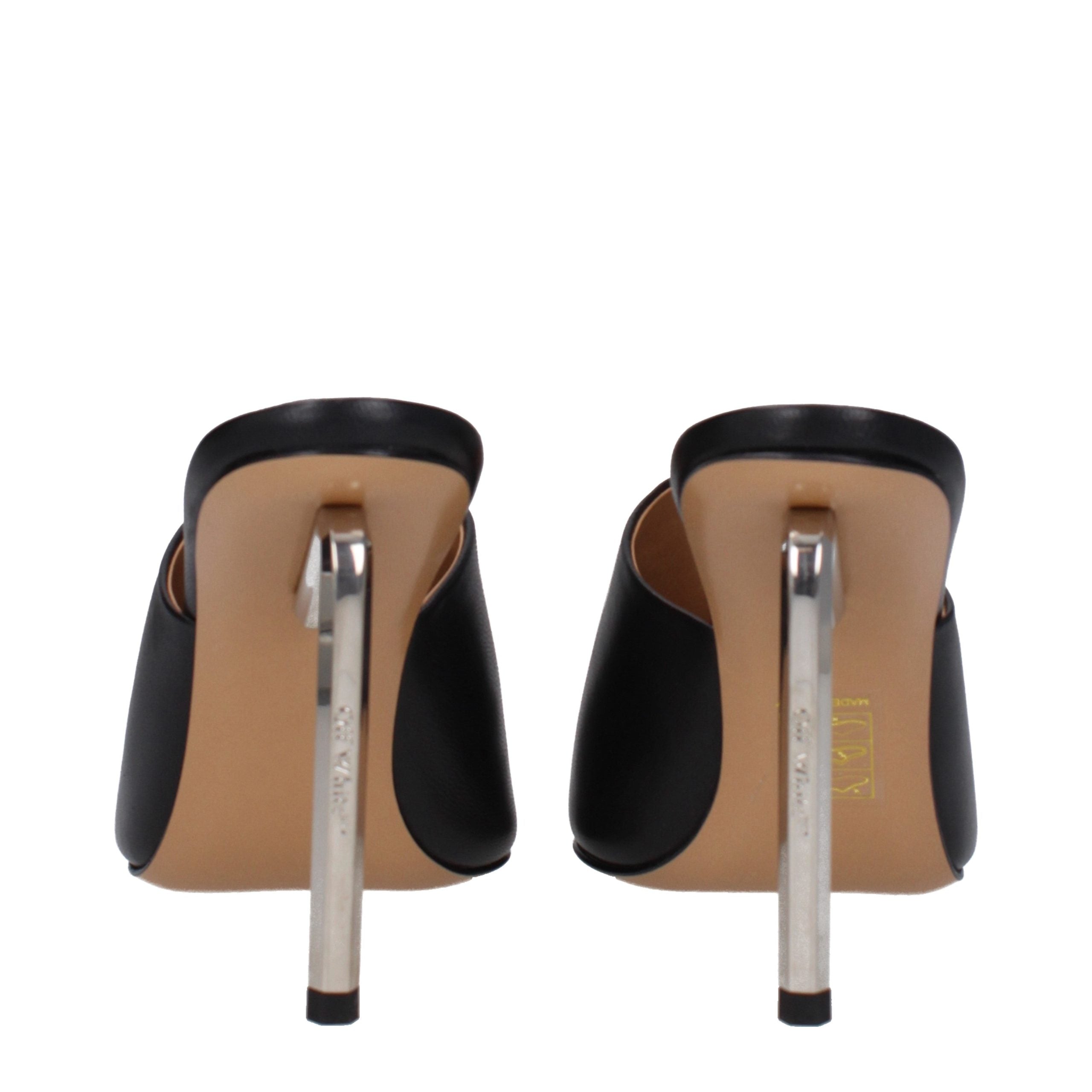 Schwarze Pumps aus Leder mit hohem Absatz und Logo-Detail