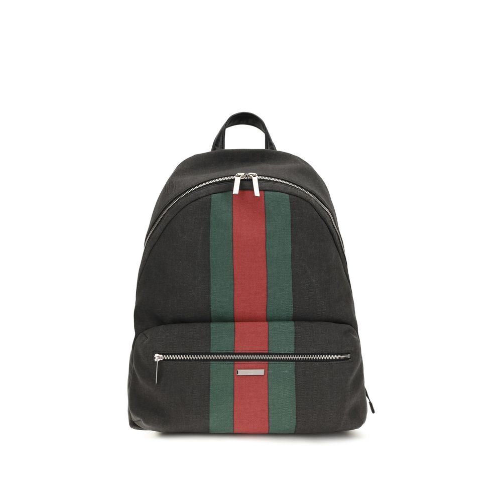 Schwarzer Stoffrucksack