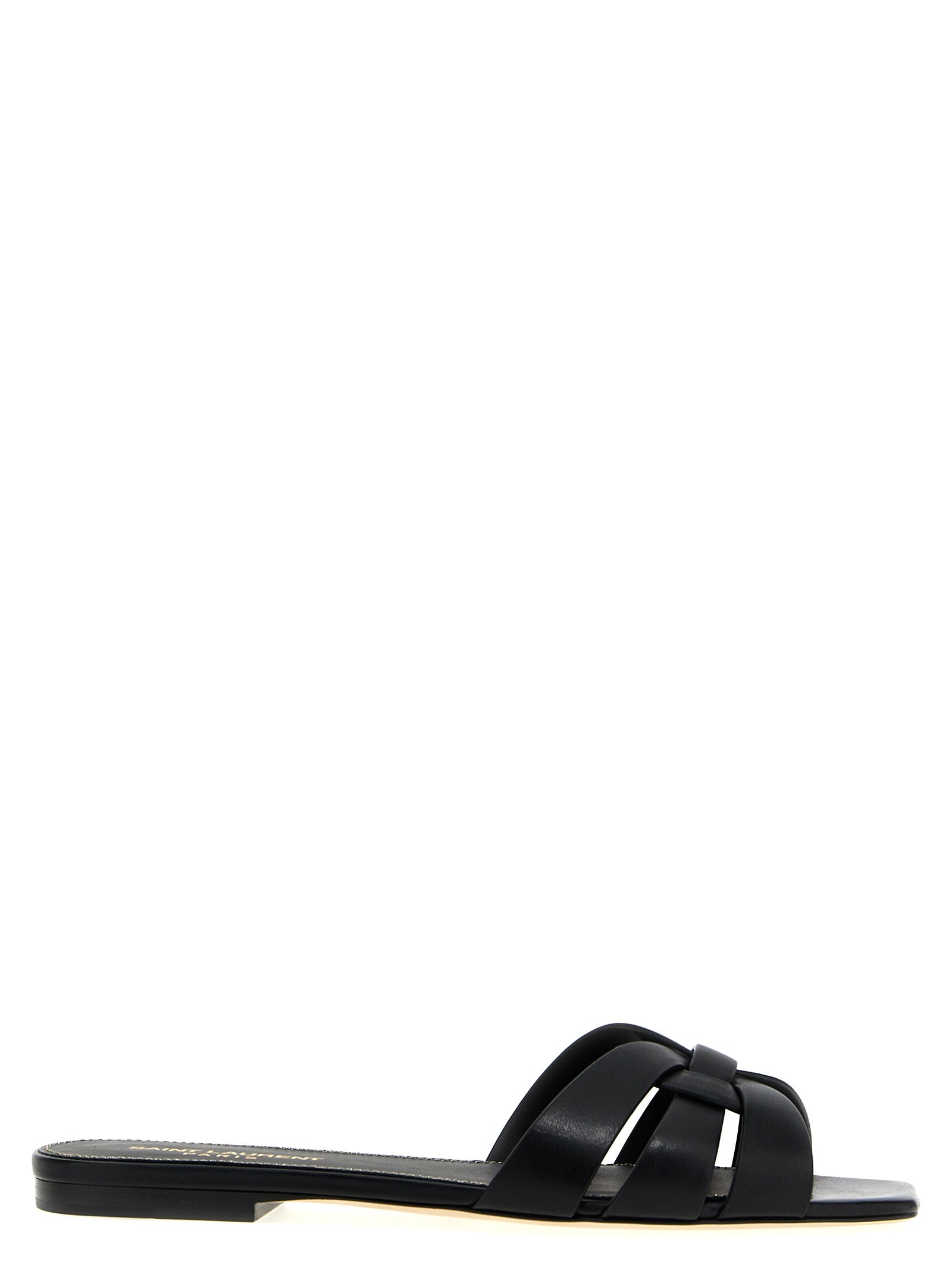 Black Calfskin Slides