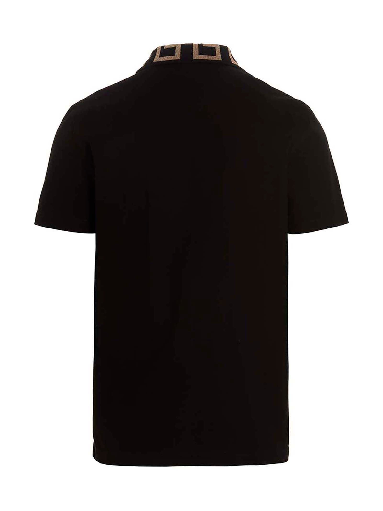 Polo en coton noir Versace