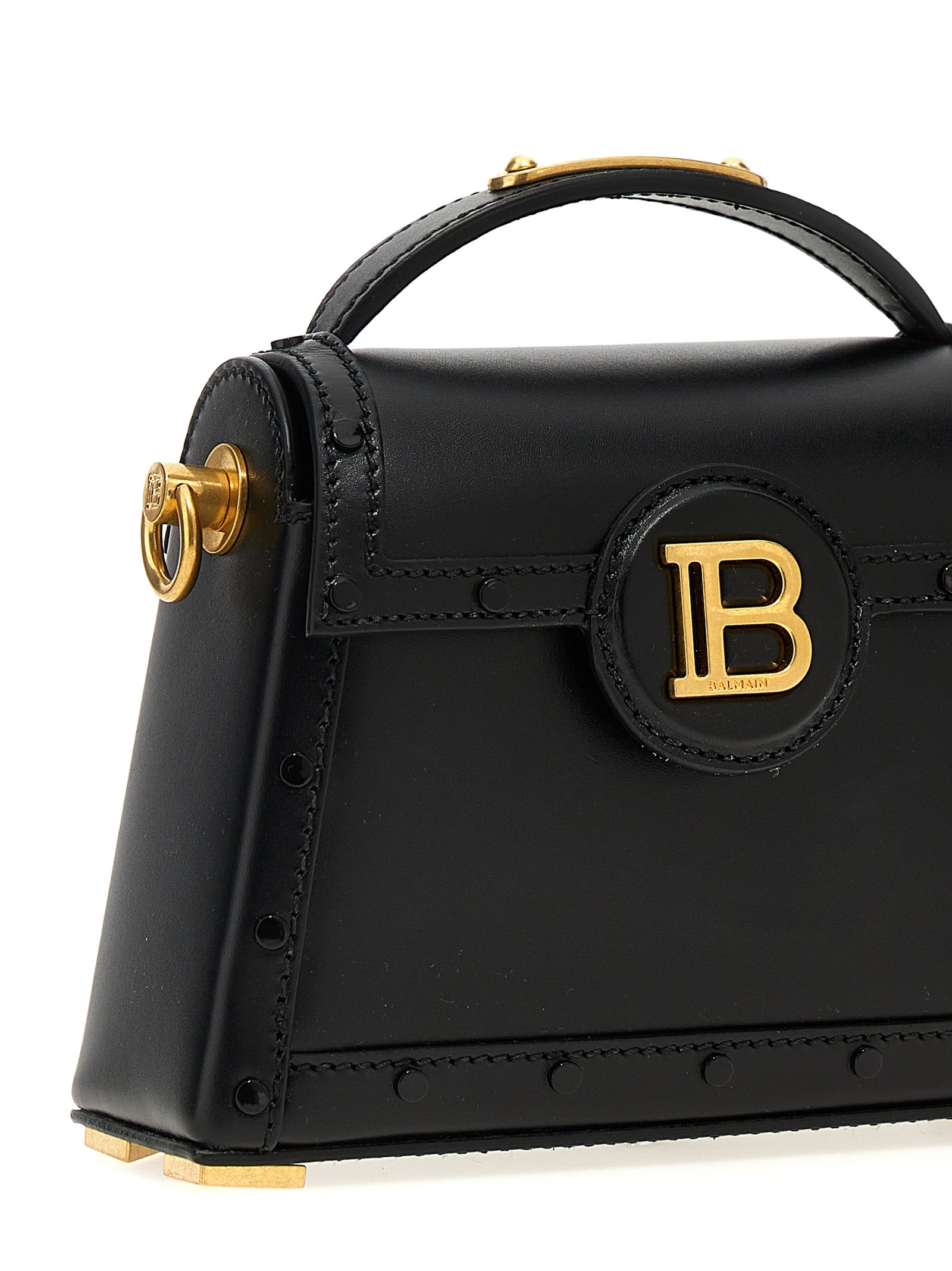 Balmain Black B-Buzz Dynasty Calf Leather Handbag