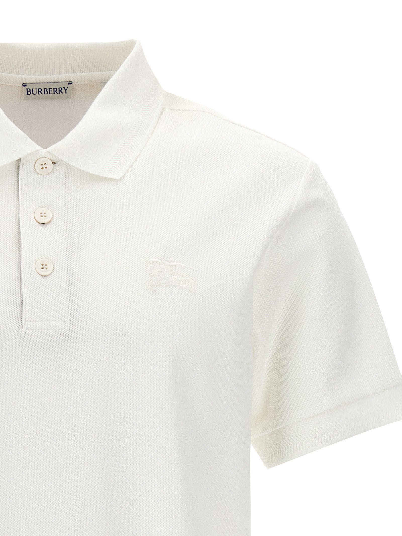 Burberry Poloshirt aus weißer Baumwolle