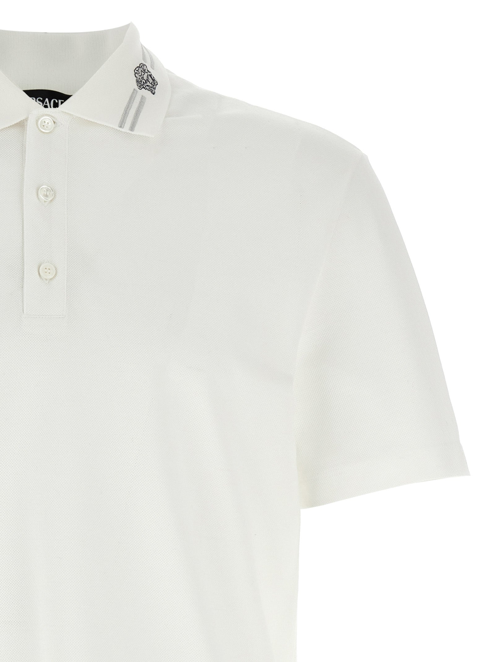Versace Poloshirt aus weißer Baumwolle
