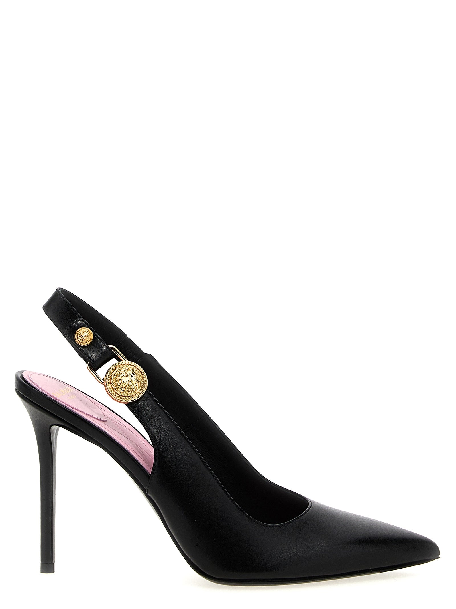 Balmain Black Eva Leather Slingback Pumps