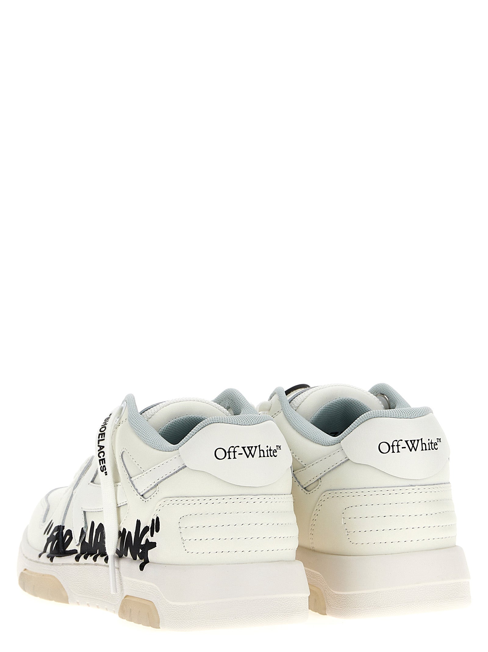 Off-White White Black Leather Low Top Sneakers