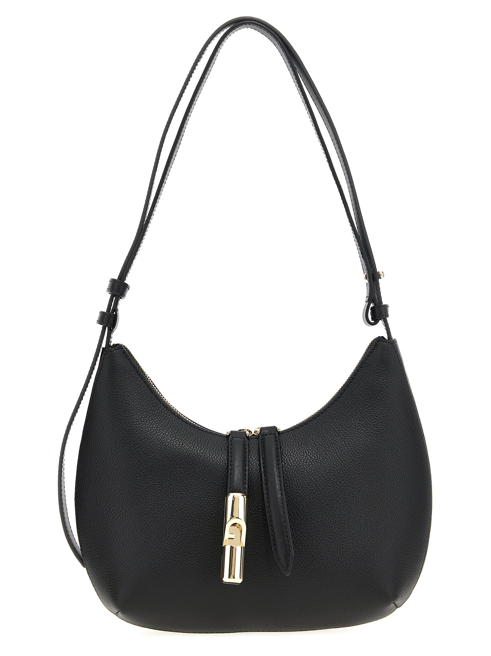 Furla Black Goccia Leather Shoulder Bag