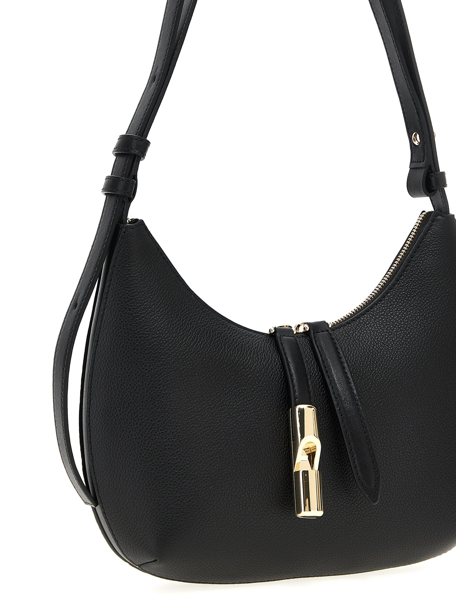 Furla Schultertasche aus schwarzem Leder