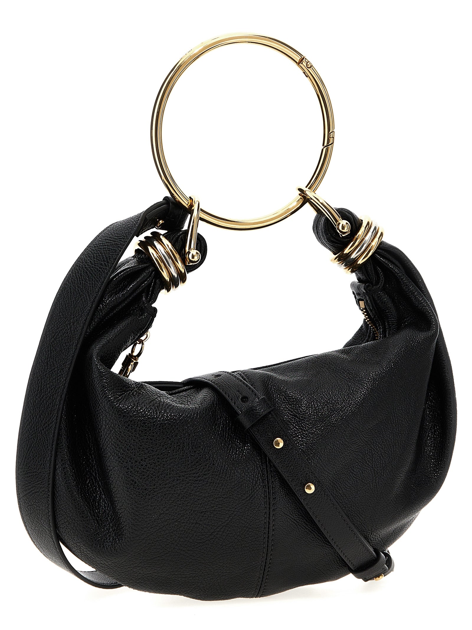 Chloé Black Bracelet Hobo Piccola Calf Leather Handbag