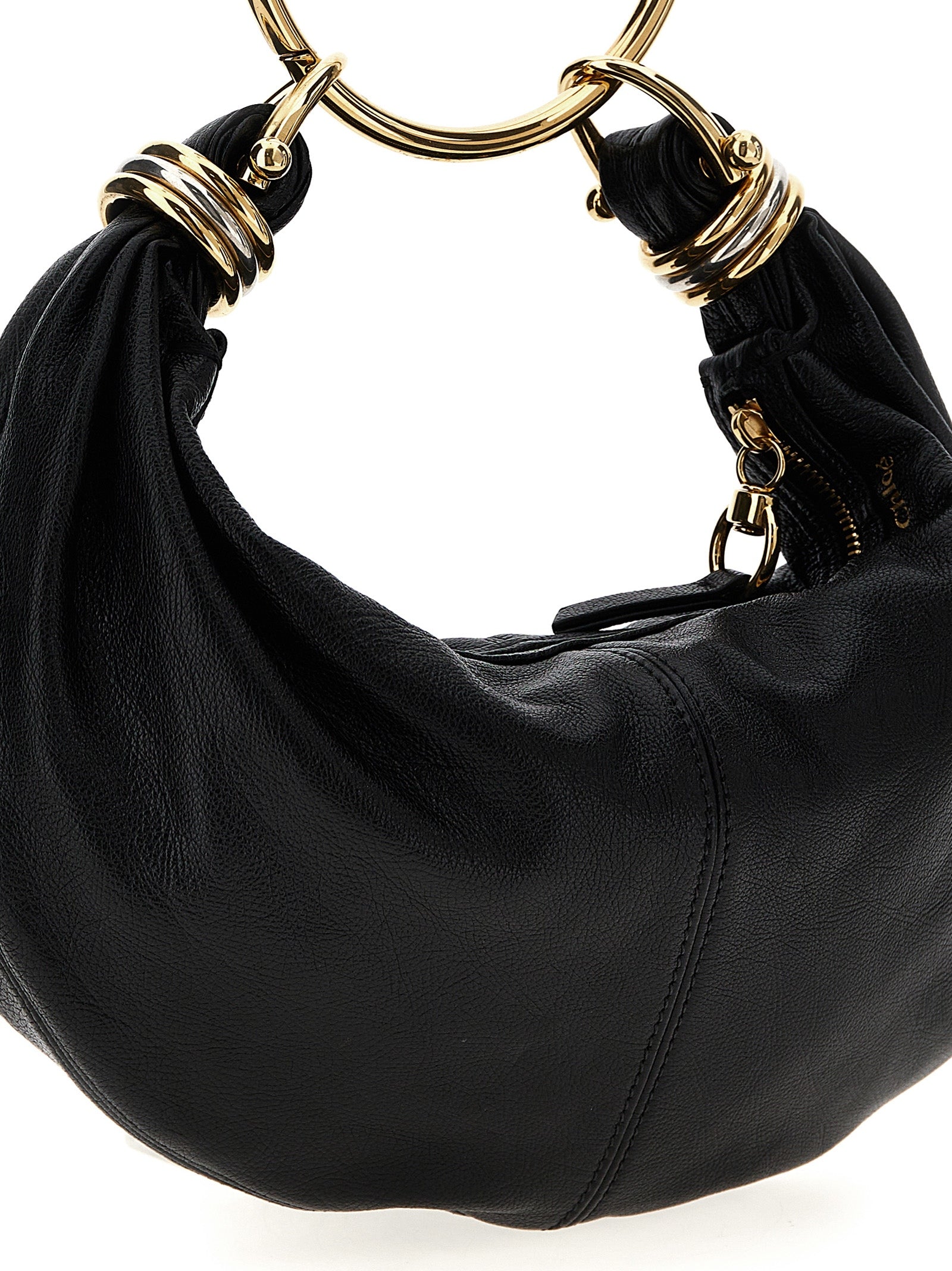 Chloé Black Bracelet Hobo Piccola Calf Leather Handbag