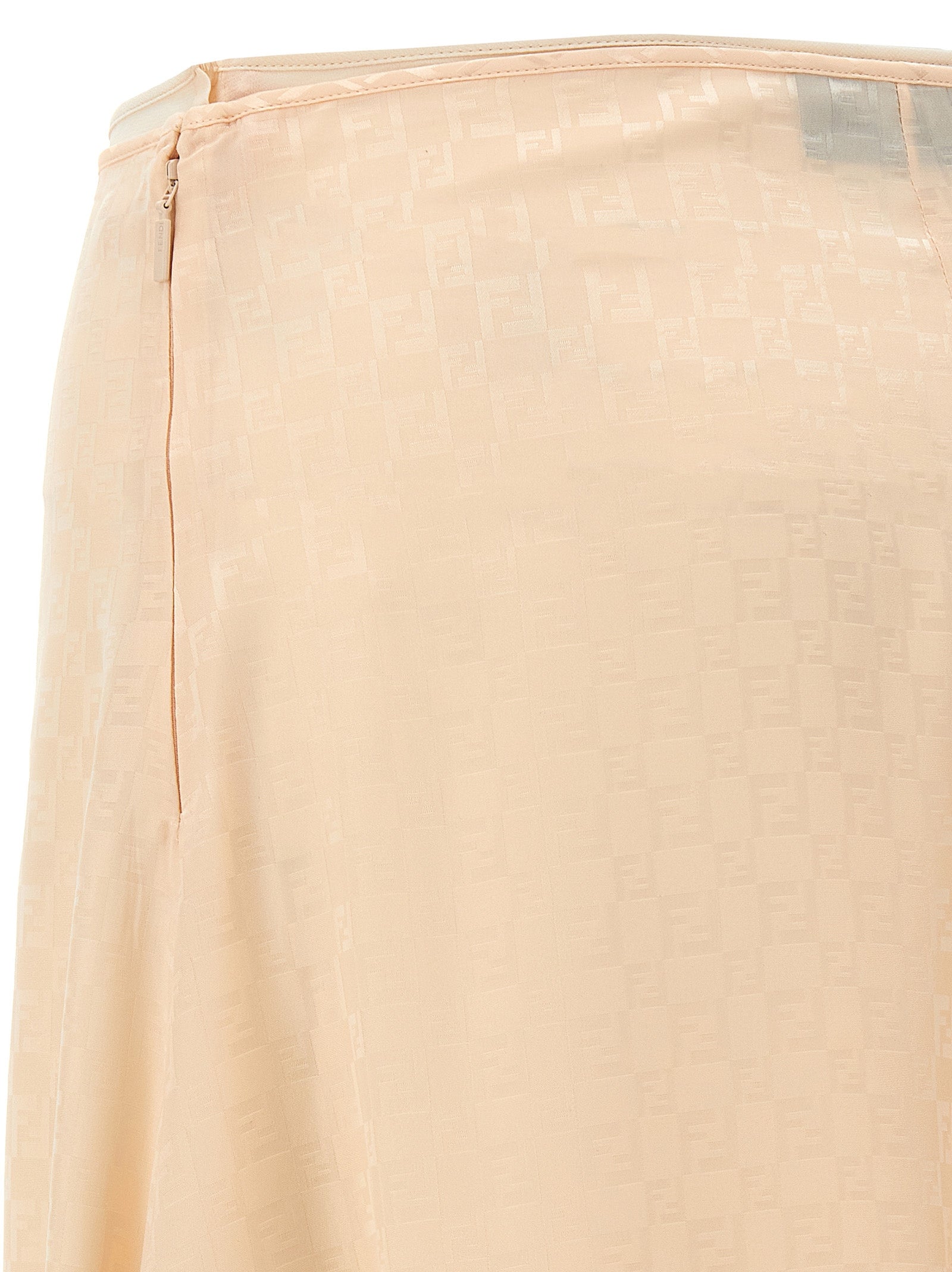 Jupe mi-longue en soie multicolore Fendi