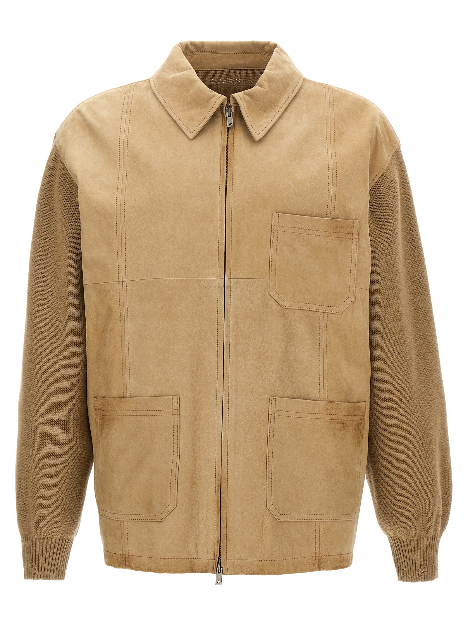 Golden Goose Beige Neil Leather Jacket