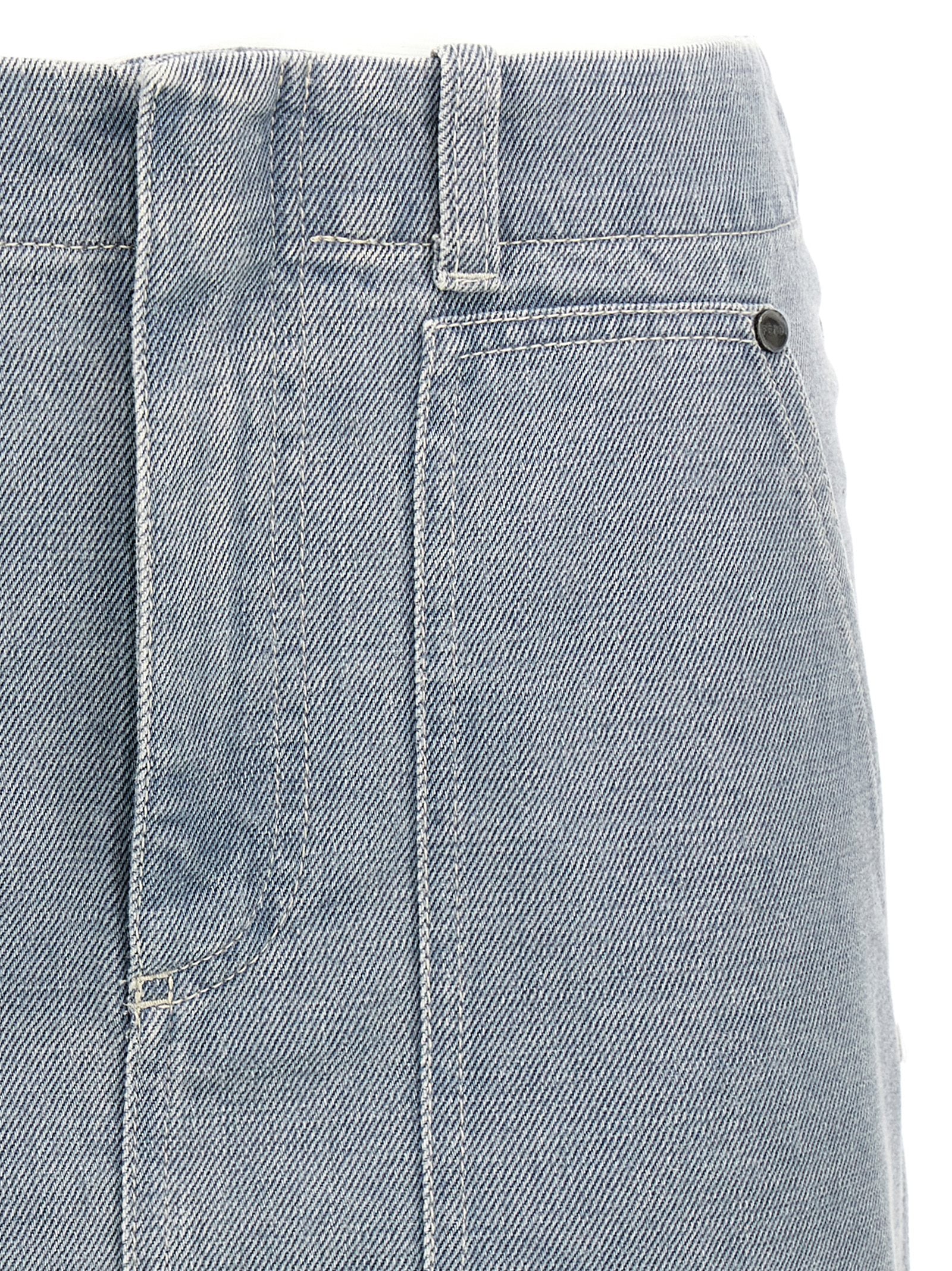 Fendi Gray Cotton Denim Miniskirt