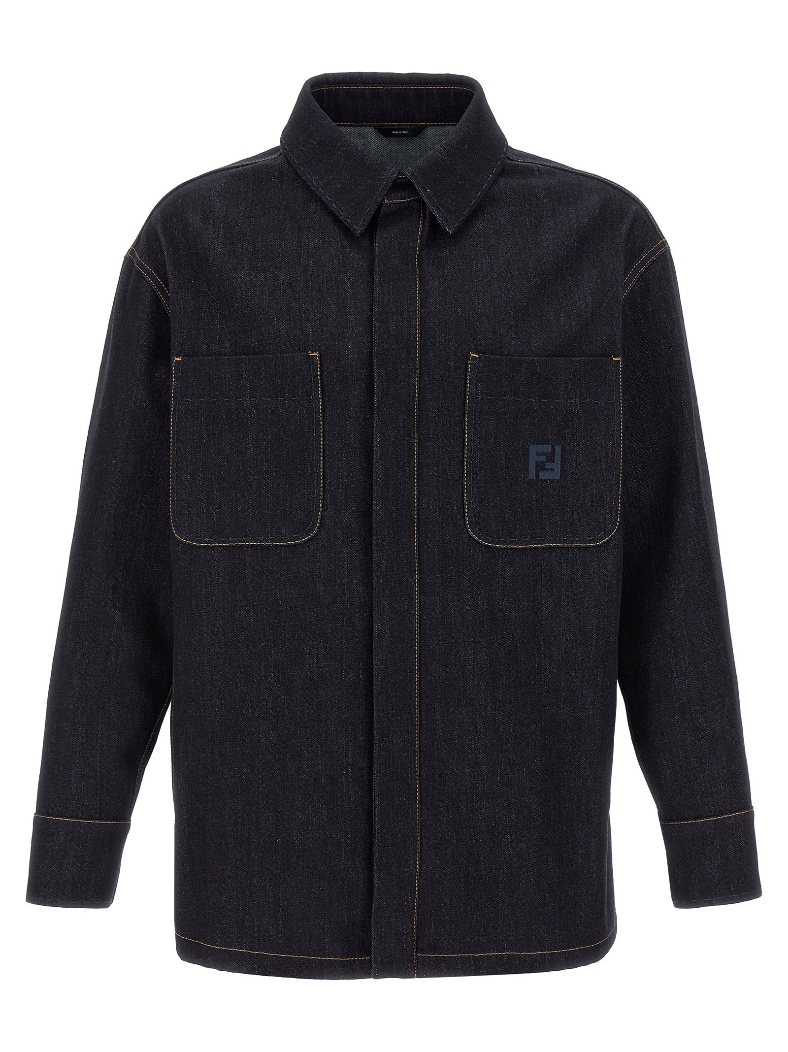 Veste en jean Fendi en coton bleu